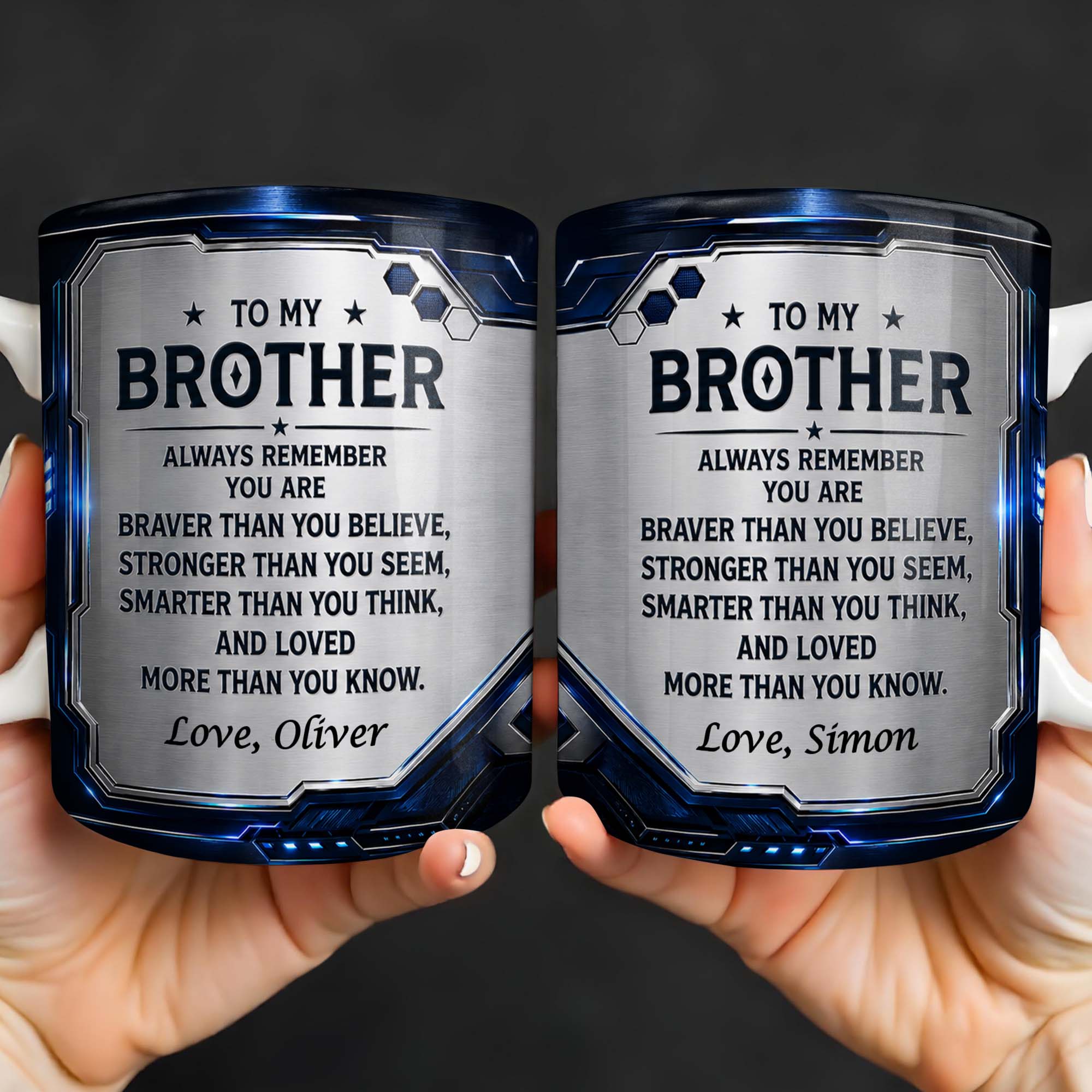 Personalized Coffee Mug for Brother Custom Message Gift Edge-to-edge Mug GradoCreations