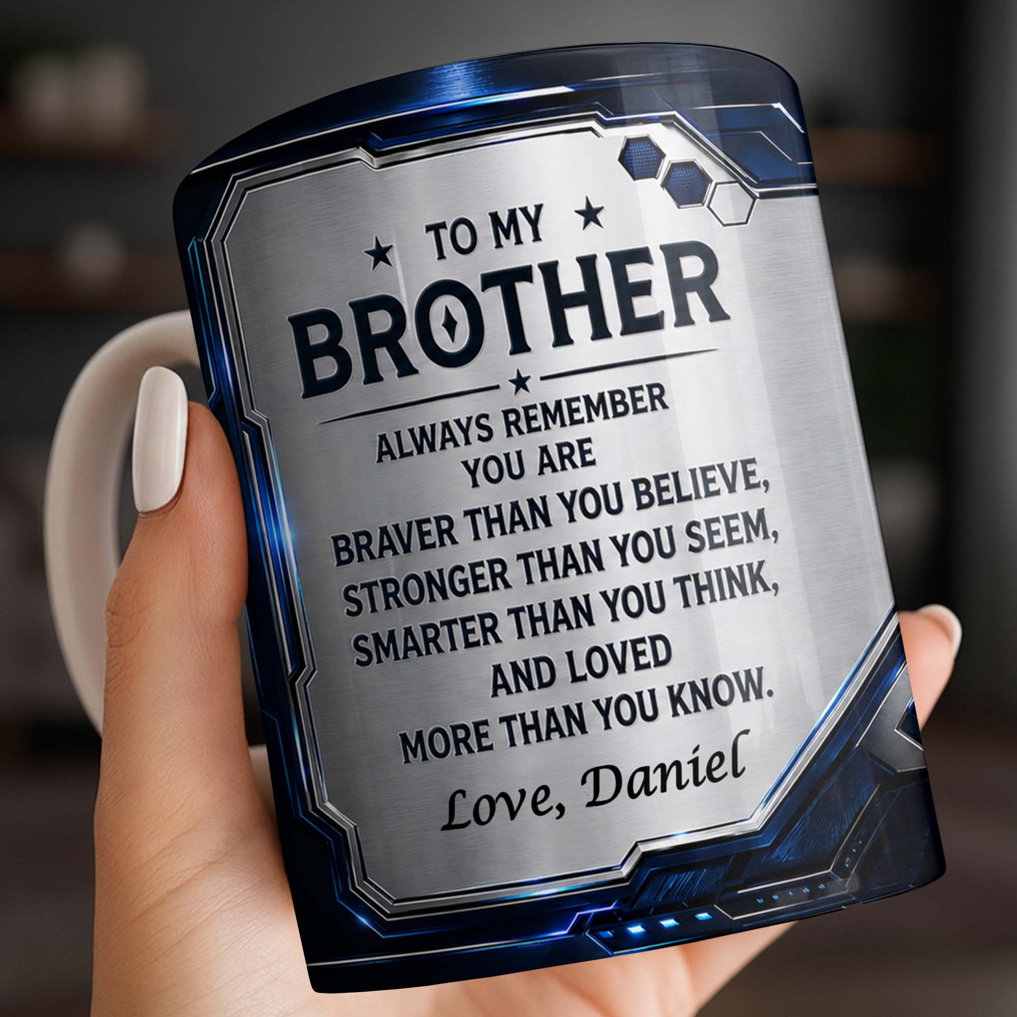 Personalized Coffee Mug for Brother Custom Message Gift Edge-to-edge Mug GradoCreations