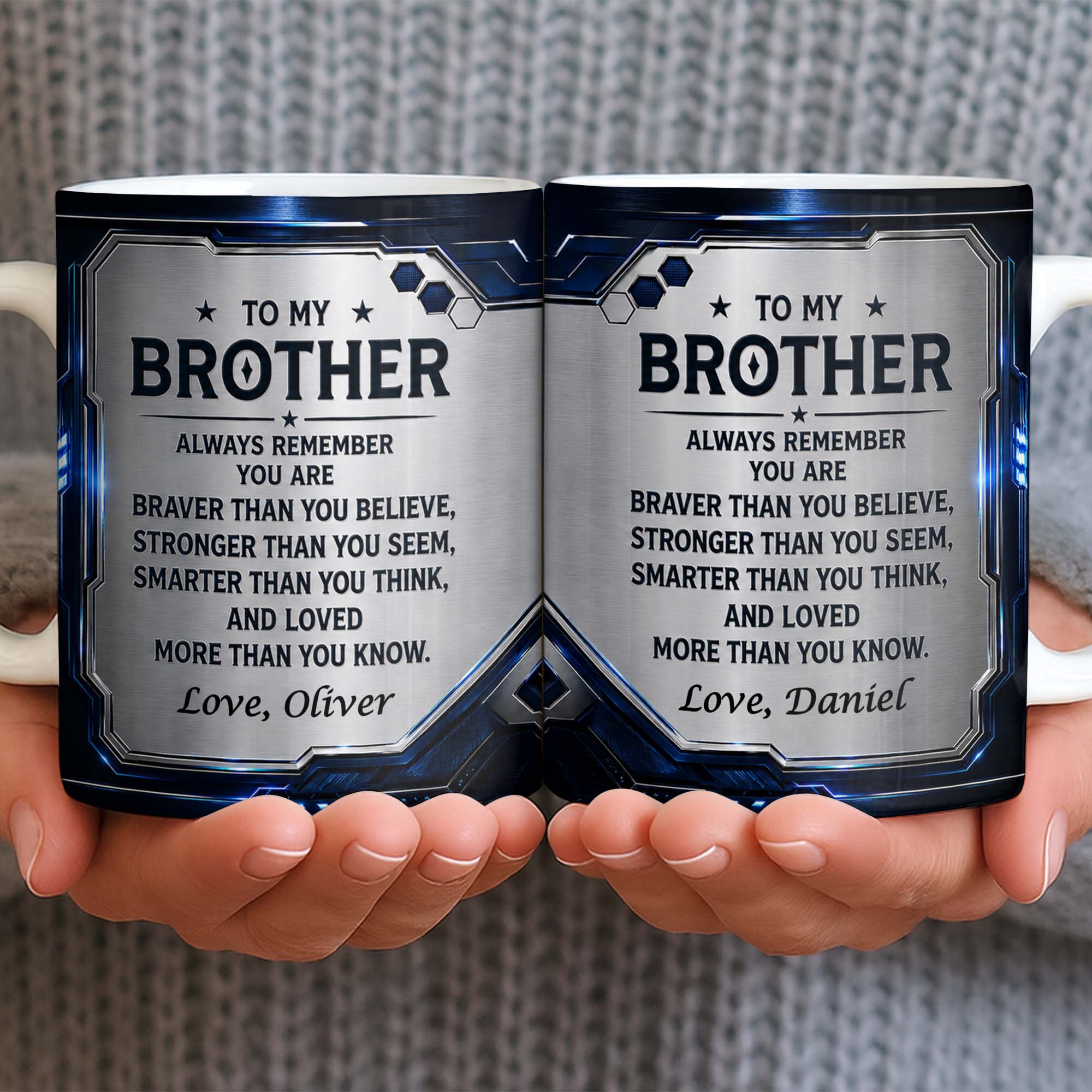 Personalized Coffee Mug for Brother Custom Message Gift Edge-to-edge Mug GradoCreations