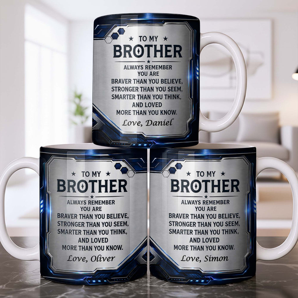 Personalized Coffee Mug for Brother Custom Message Gift Edge-to-edge Mug GradoCreations