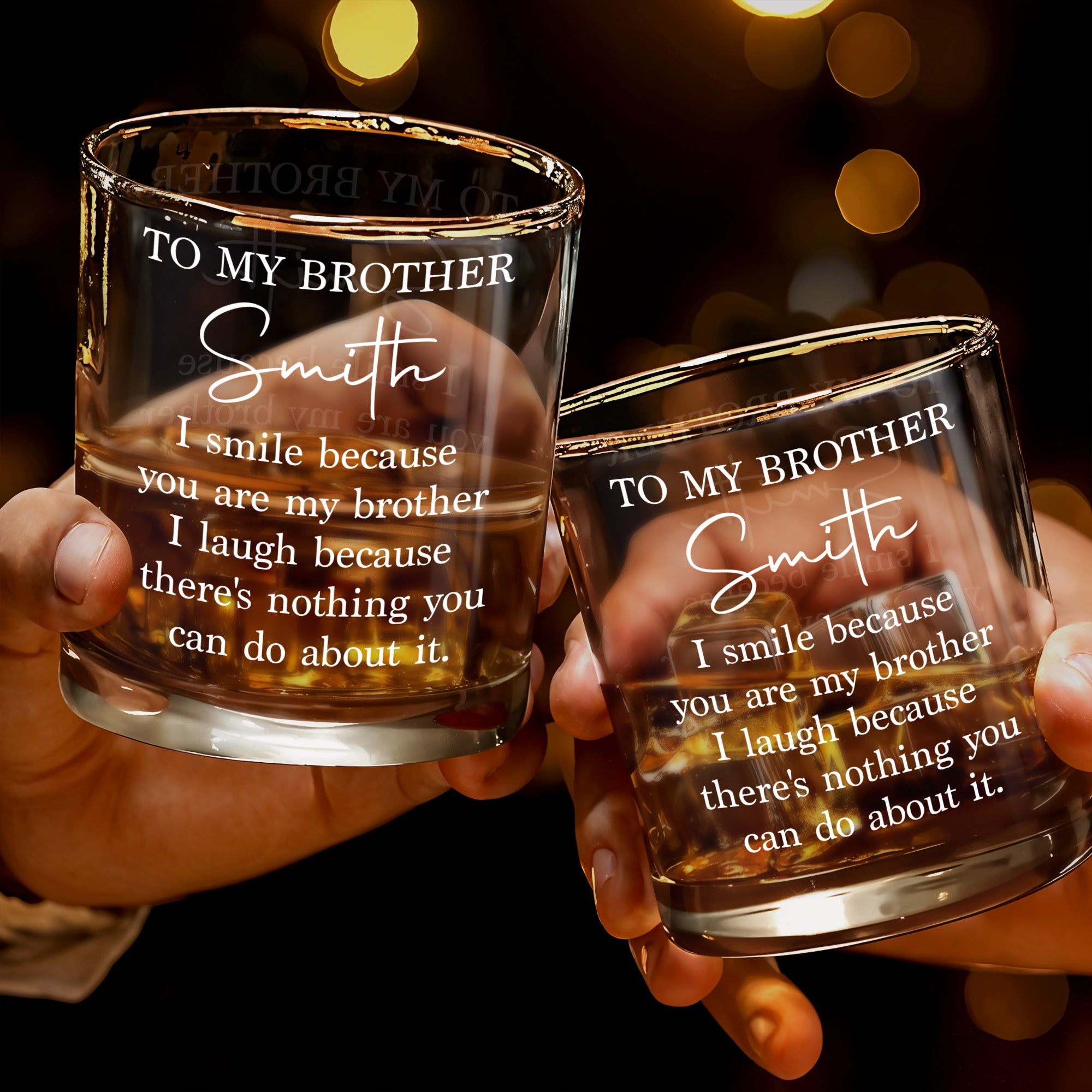 Personalized Custom Whiskey Glass Gift for Brother - Unique Keepsake Whiskey Glass GradoCreations