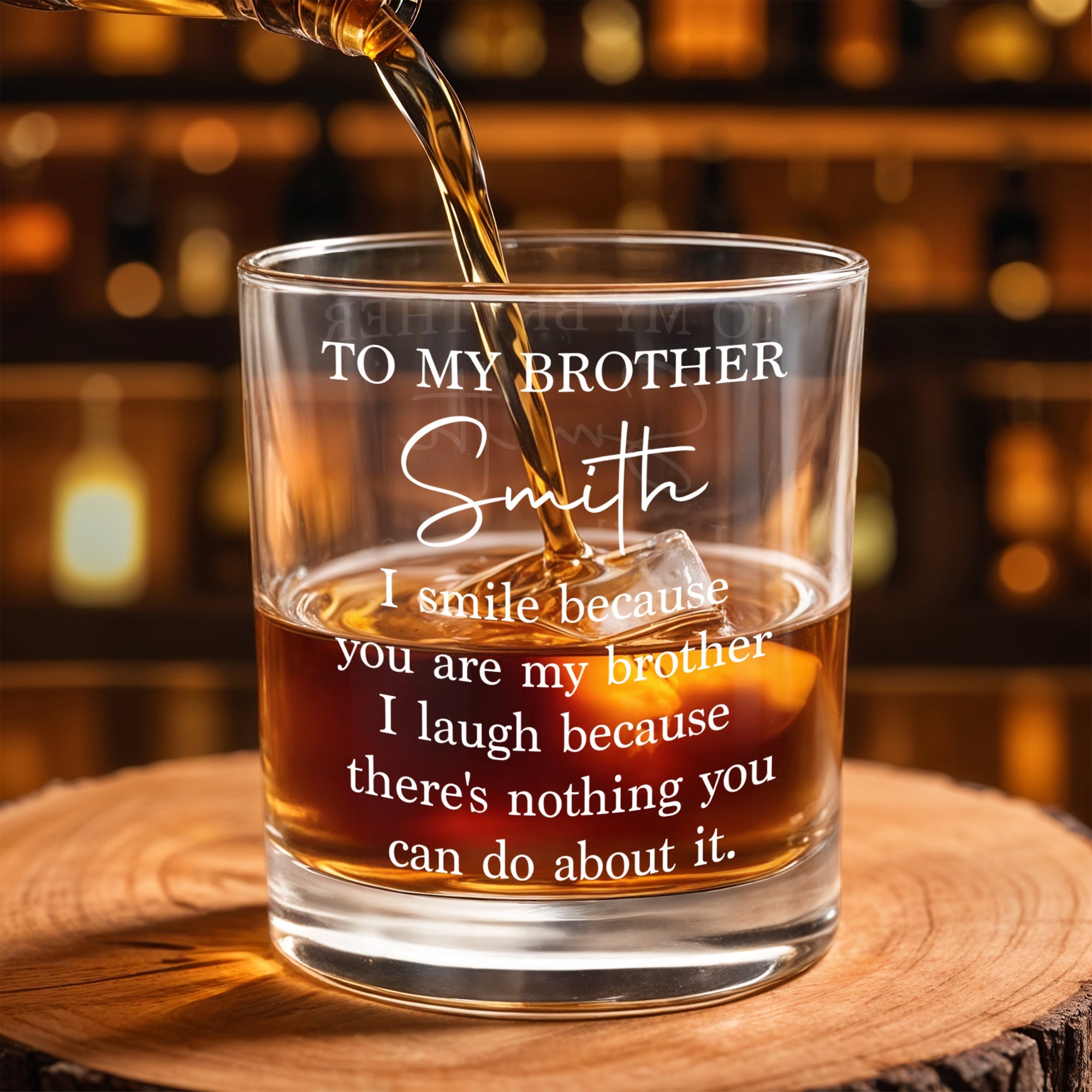 Personalized Custom Whiskey Glass Gift for Brother - Unique Keepsake Whiskey Glass GradoCreations