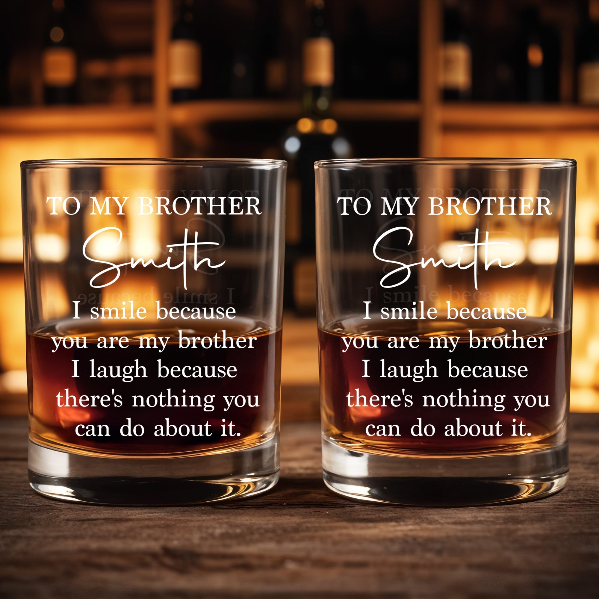 Personalized Custom Whiskey Glass Gift for Brother - Unique Keepsake Whiskey Glass GradoCreations