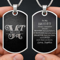 Personalized Dog Tag Necklace Custom Name Brother Gift