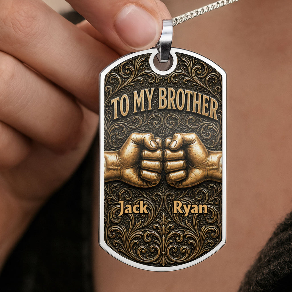 Personalized Dog Tag Necklace for Brother | Custom Keepsake Gift Dog Tag Necklace GradoCreations