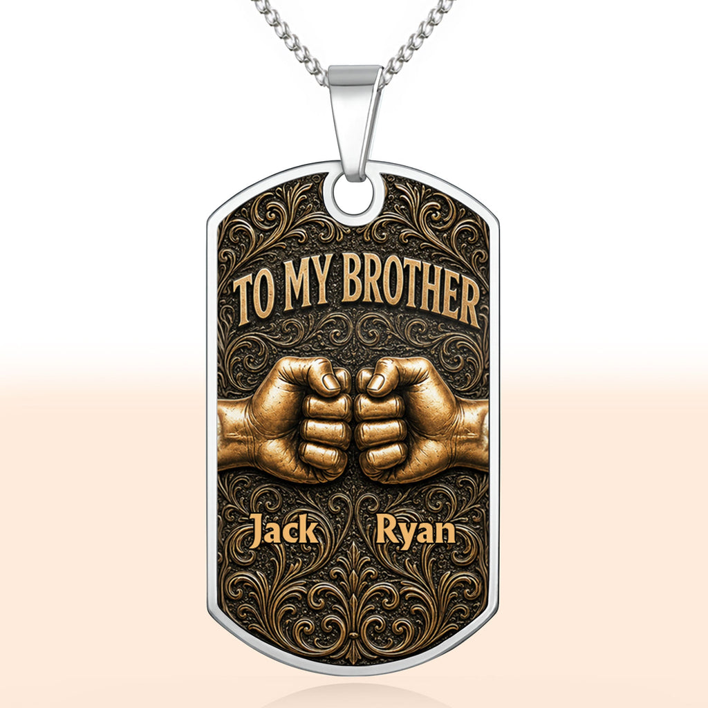 Personalized Dog Tag Necklace for Brother | Custom Keepsake Gift Dog Tag Necklace GradoCreations