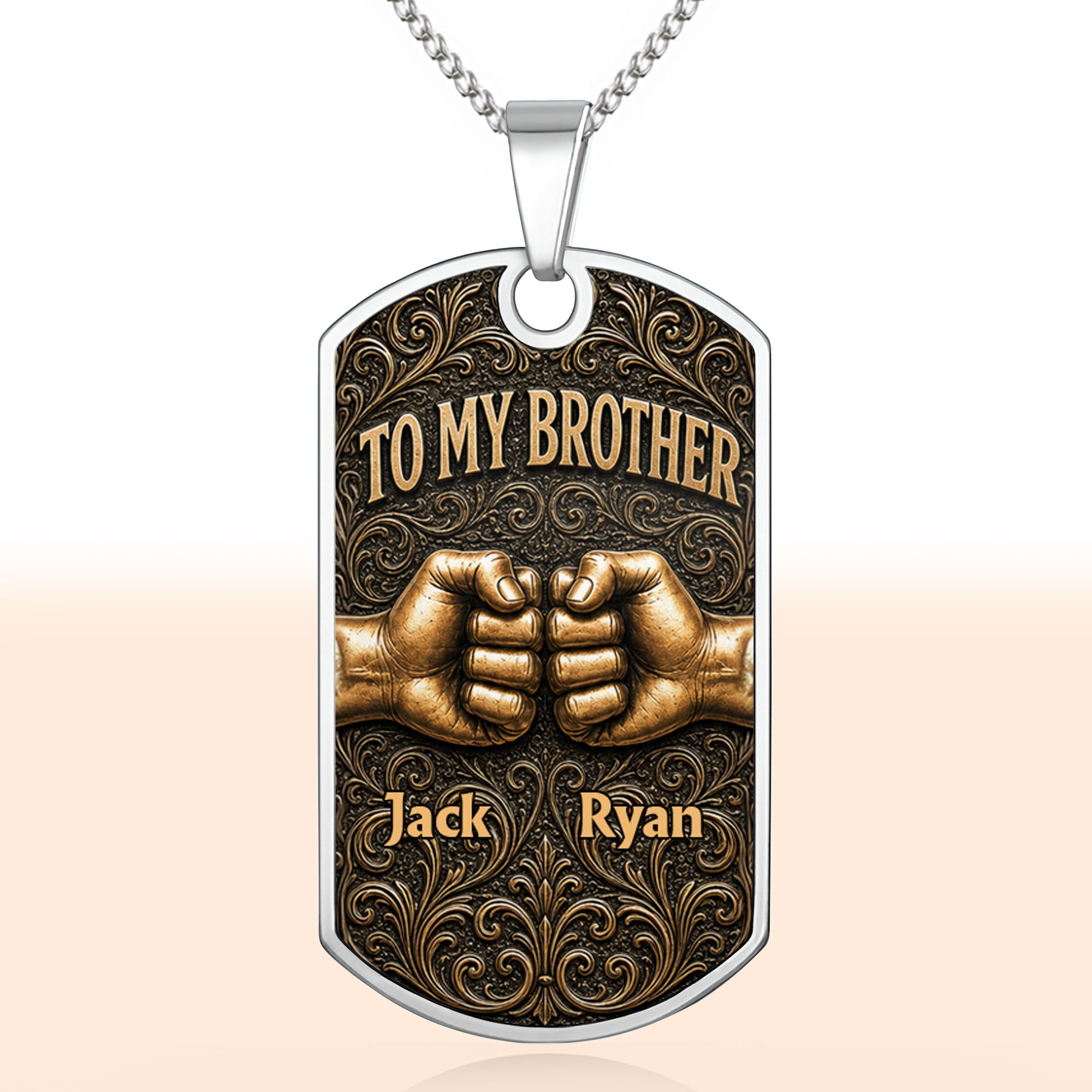 Personalized Dog Tag Necklace for Brother | Custom Keepsake Gift Dog Tag Necklace GradoCreations