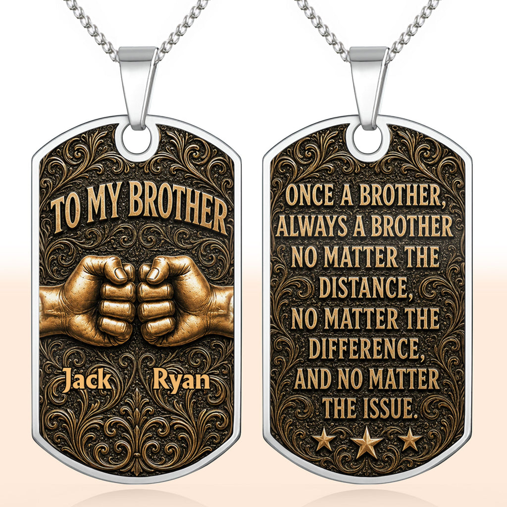 Personalized Dog Tag Necklace for Brother | Custom Keepsake Gift Dog Tag Necklace GradoCreations