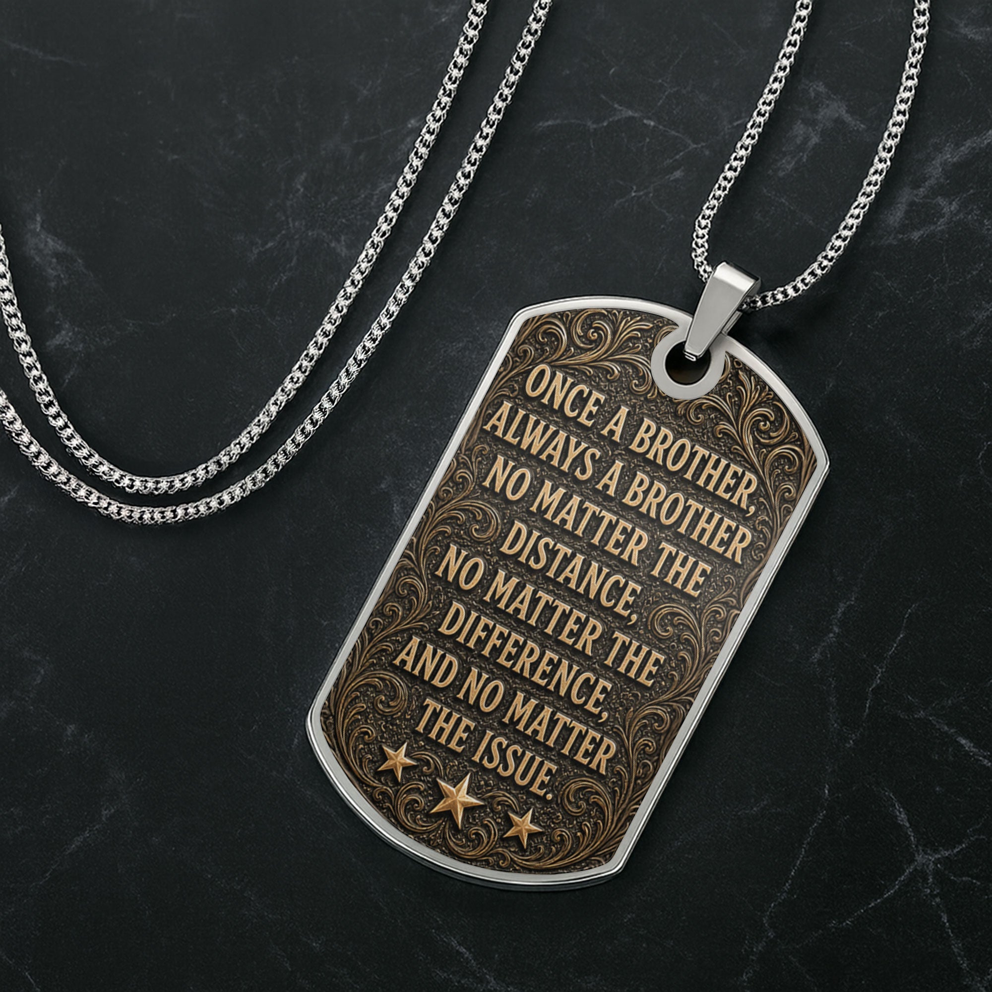 Personalized Dog Tag Necklace for Brother | Custom Keepsake Gift Dog Tag Necklace GradoCreations
