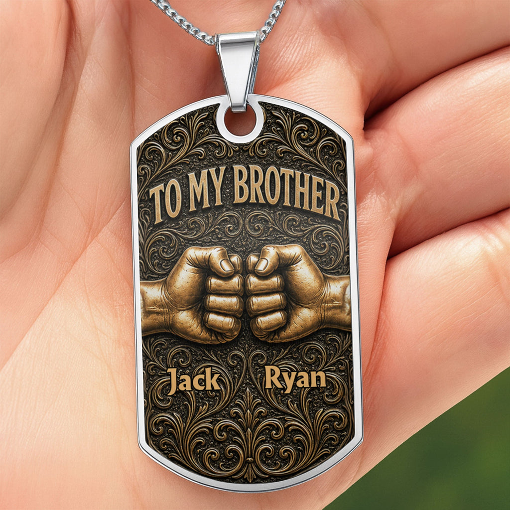 Personalized Dog Tag Necklace for Brother | Custom Keepsake Gift Dog Tag Necklace GradoCreations