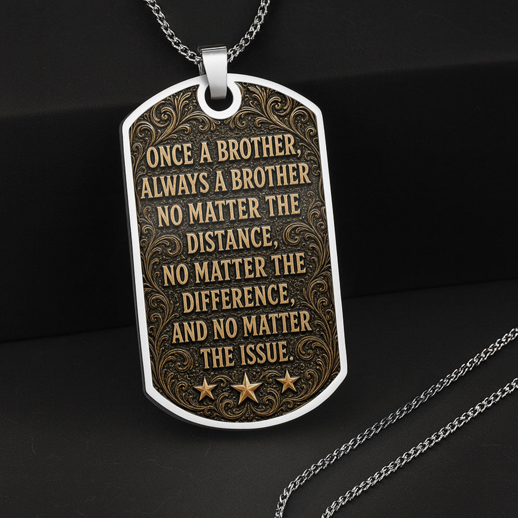 Personalized Dog Tag Necklace for Brother | Custom Keepsake Gift Dog Tag Necklace GradoCreations