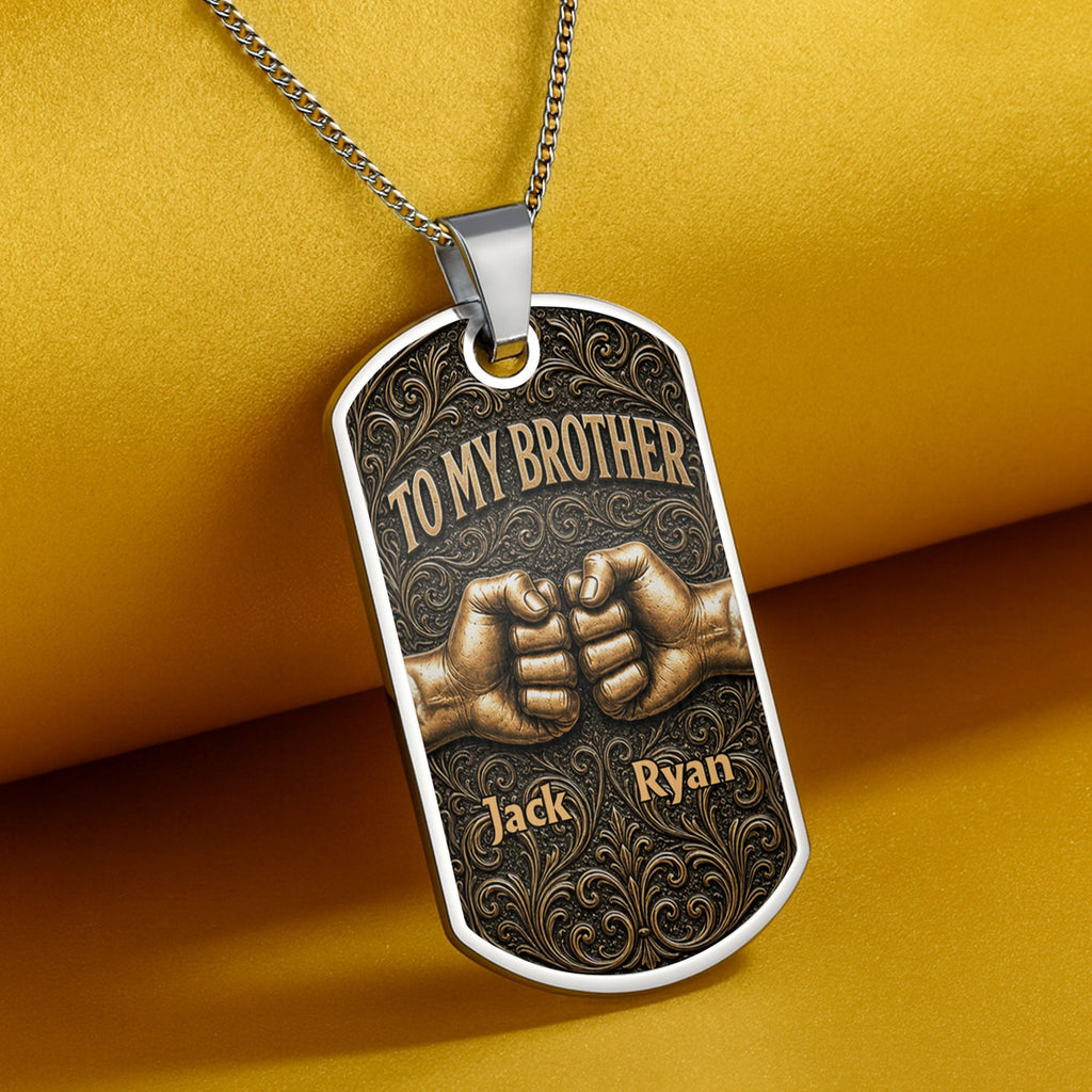 Personalized Dog Tag Necklace for Brother | Custom Keepsake Gift Dog Tag Necklace GradoCreations