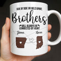 Personalized Heart Connection Mug Custom Gift for Brother Edge-to-edge Mug GradoCreations