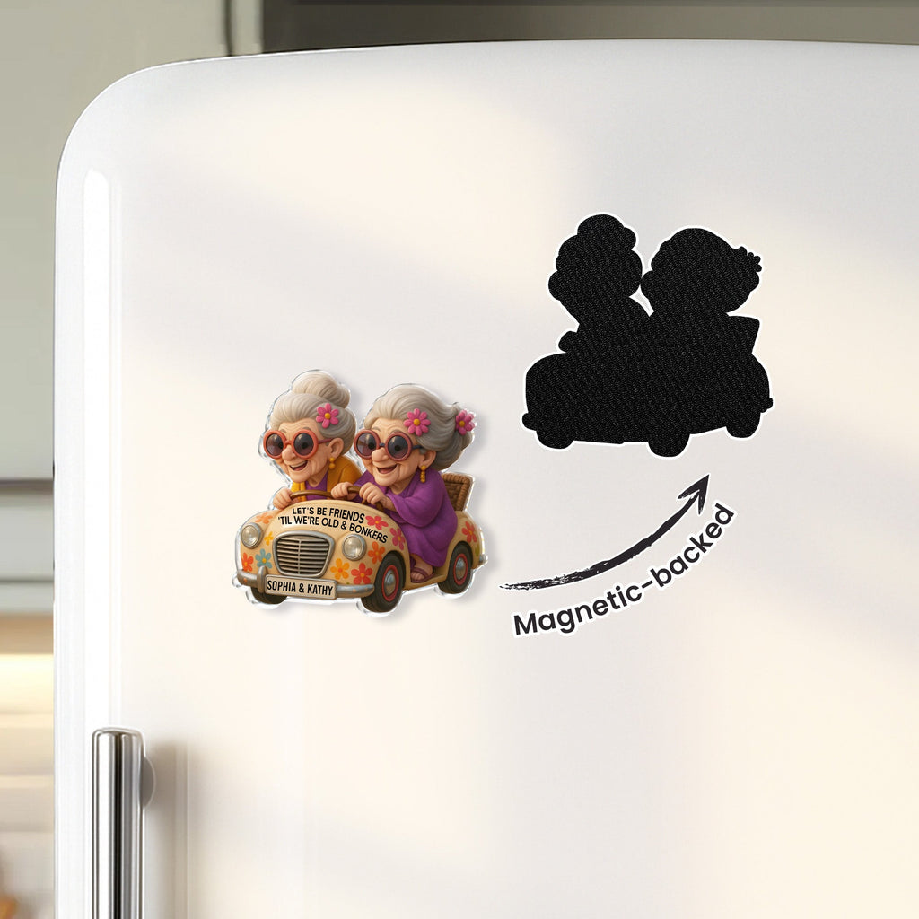 Personalized Acrylic Fridge Magnet Custom Name for Best Friends Acrylic Fridge Magnet GradoCreations