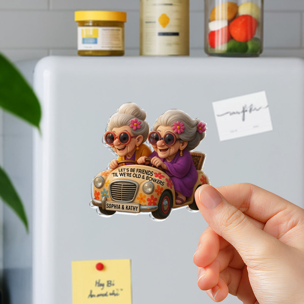 Personalized Acrylic Fridge Magnet Custom Name for Best Friends Acrylic Fridge Magnet GradoCreations