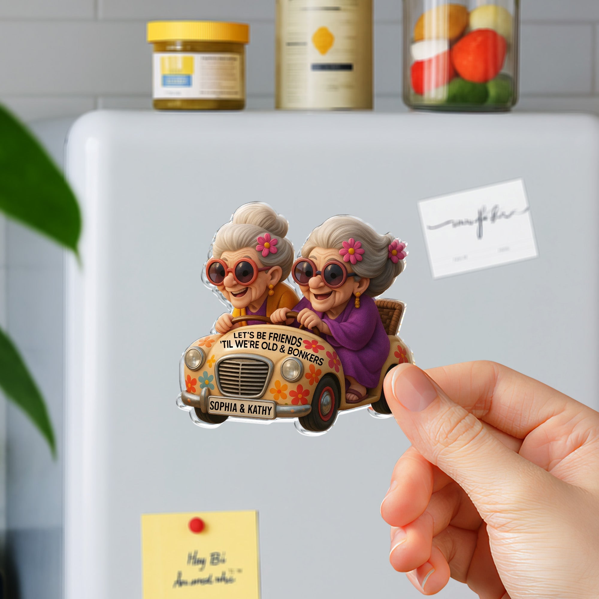 Personalized Acrylic Fridge Magnet Custom Name for Best Friends Acrylic Fridge Magnet GradoCreations