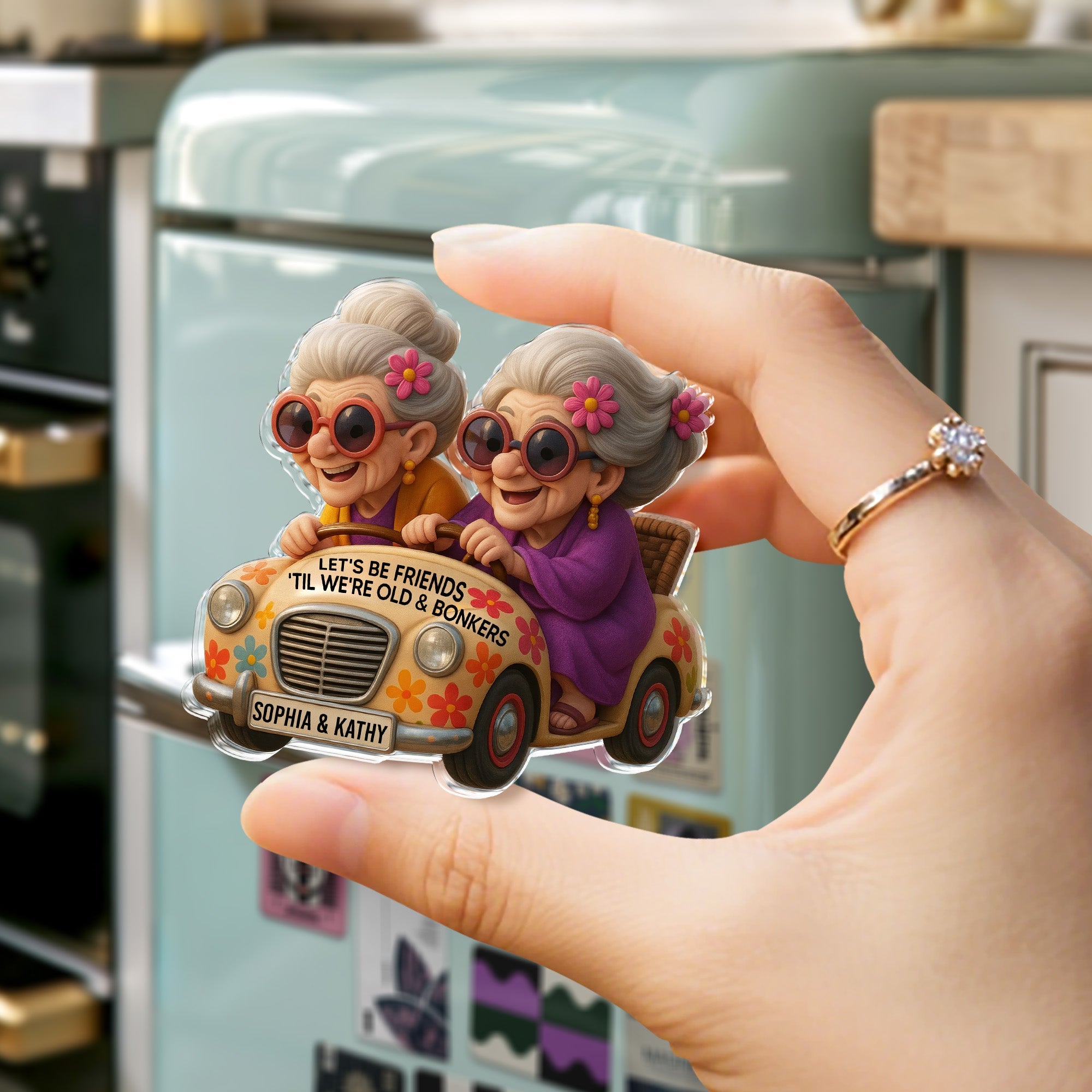 Personalized Acrylic Fridge Magnet Custom Name for Best Friends Acrylic Fridge Magnet GradoCreations