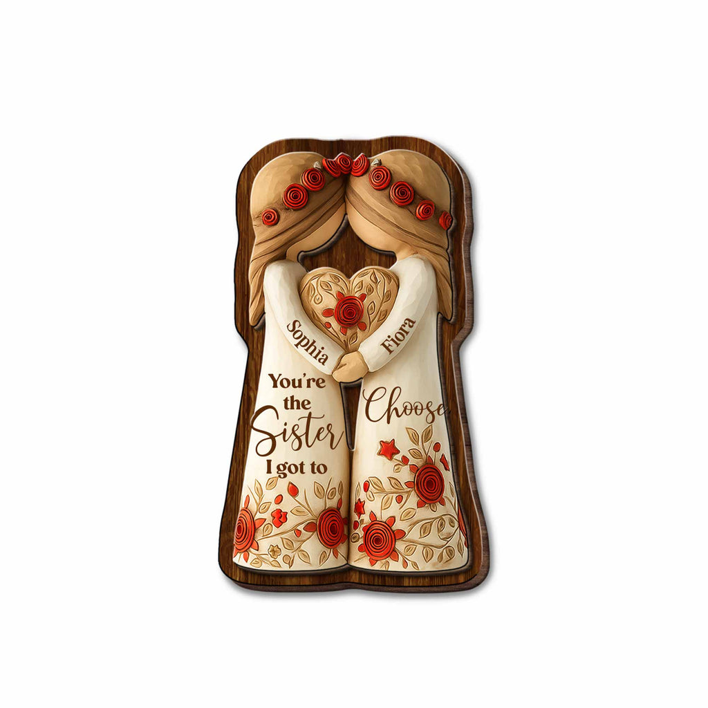 Personalized Car Visor Clip Gift for Sisters Holding Heart Flowers Car Visor Clip GradoCreations