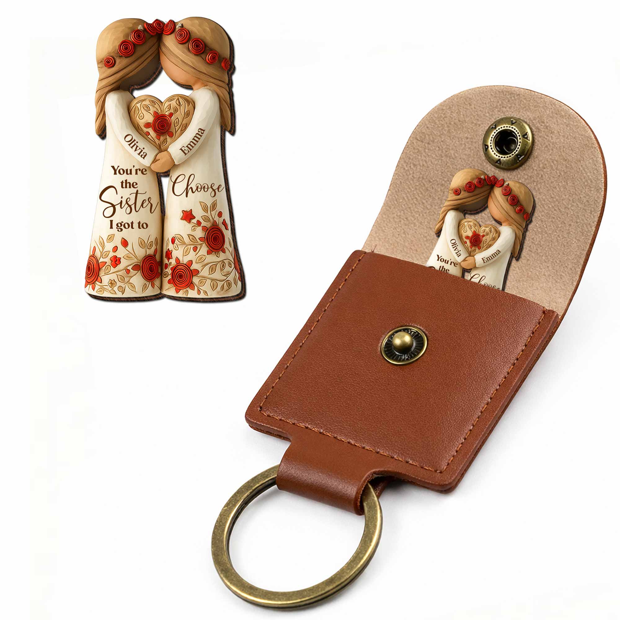 Custom Wooden Pocket Hug Personalized Gift for Sister Wooden Pocket Hug GradoCreations