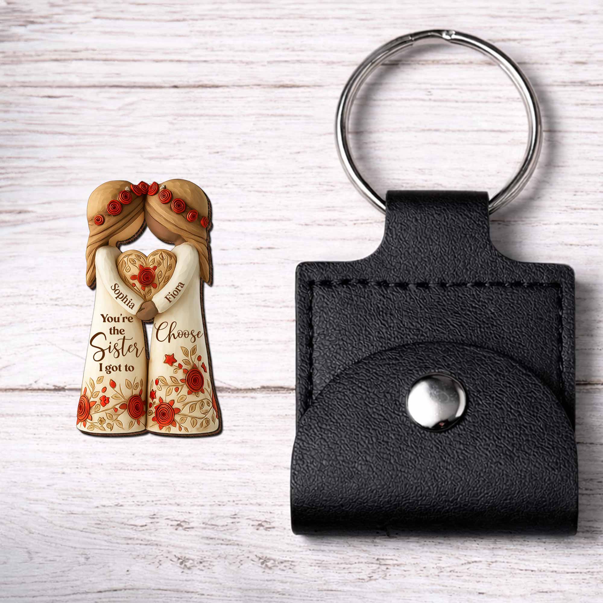 Custom Wooden Pocket Hug Personalized Gift for Sister Wooden Pocket Hug GradoCreations
