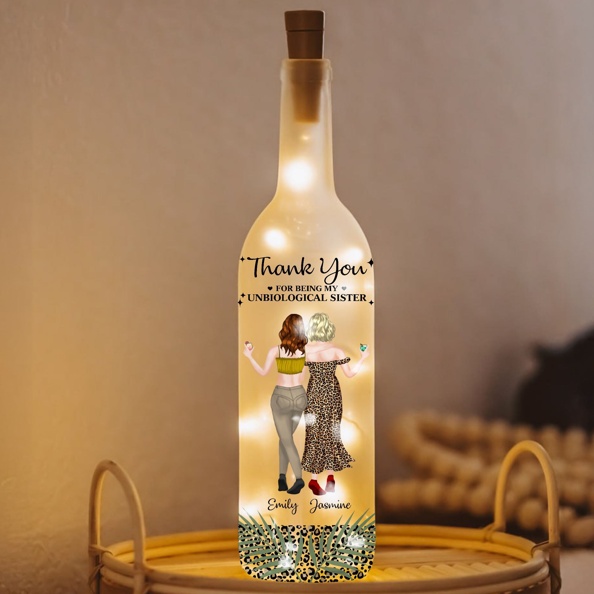 Personalized Bottle Lamp with Custom Message for Best Friends Bottle Lamp GradoCreations
