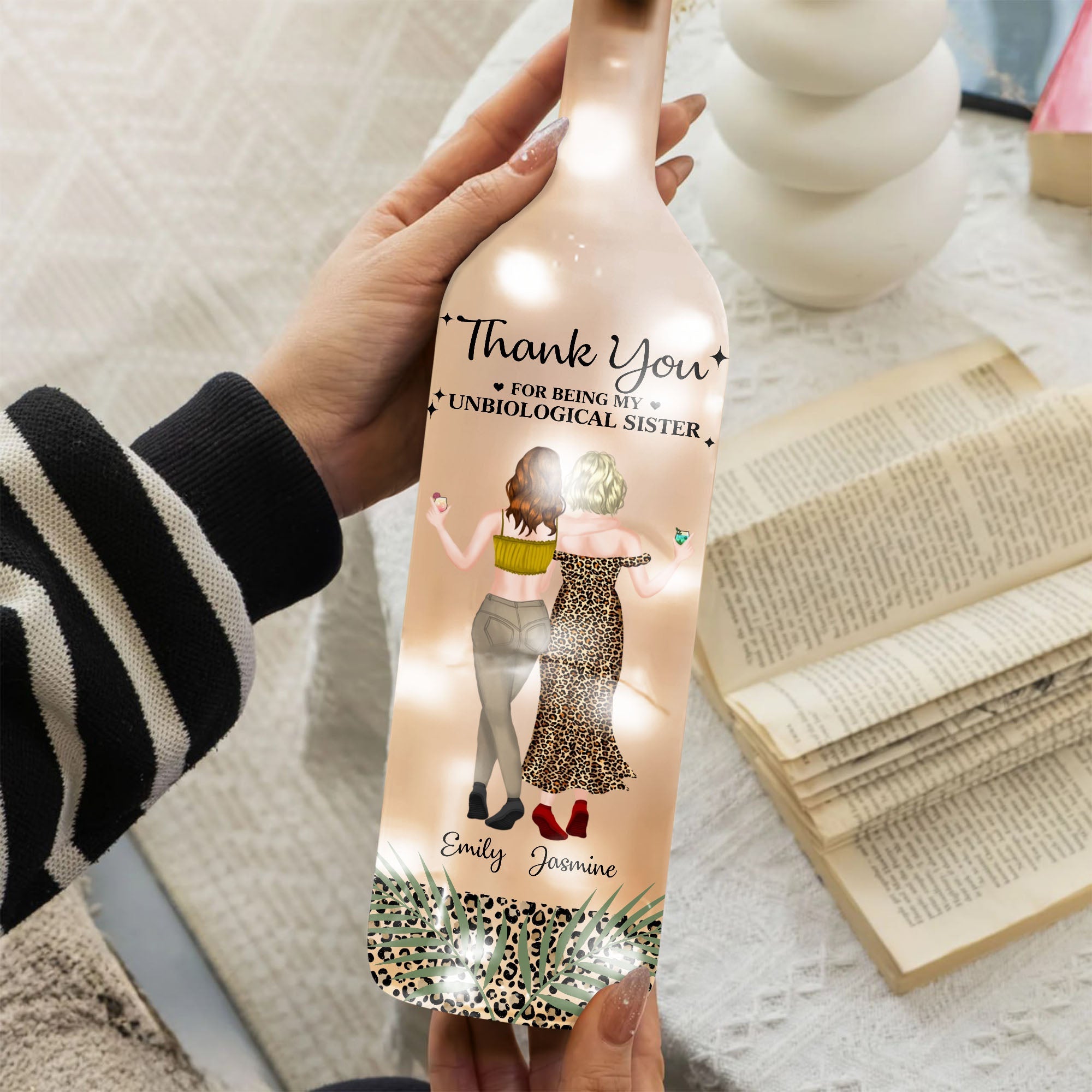 Personalized Bottle Lamp with Custom Message for Best Friends Bottle Lamp GradoCreations