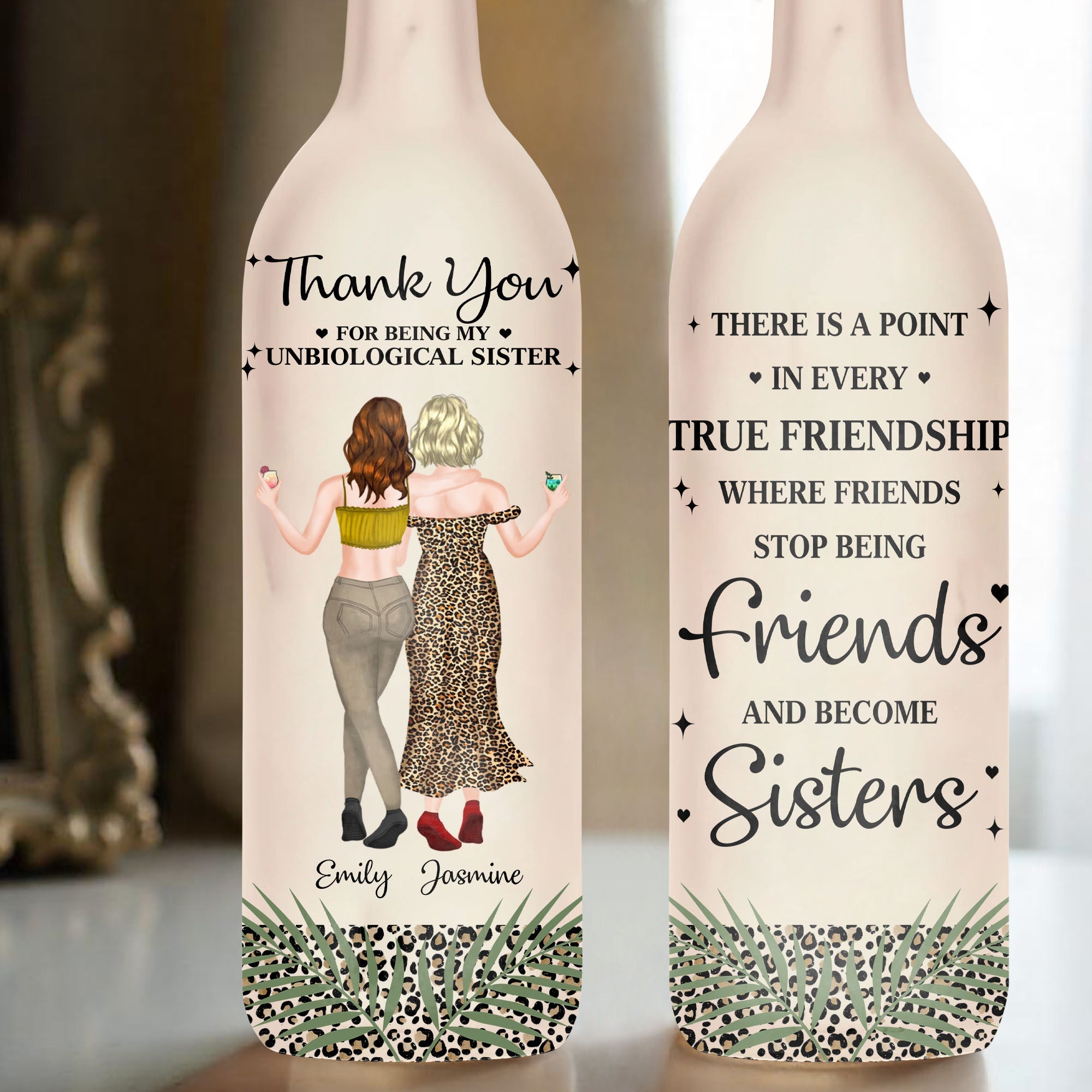 Personalized Bottle Lamp with Custom Message for Best Friends Bottle Lamp GradoCreations