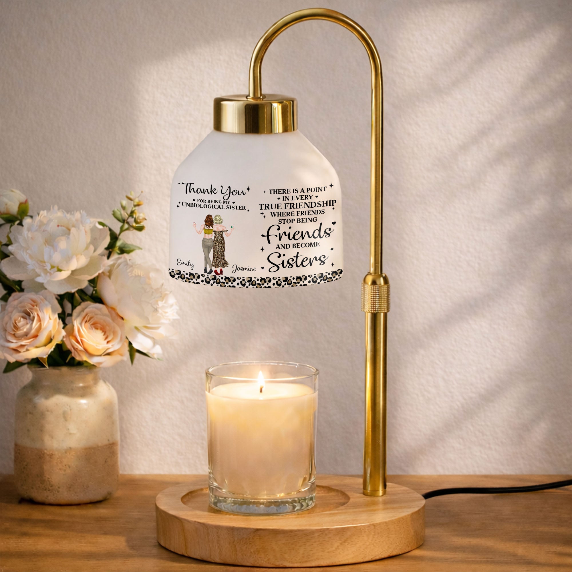 Personalized Candle Warmer Lamp Custom Best Friend Gift Decor Candle Warmer Lamp GradoCreations