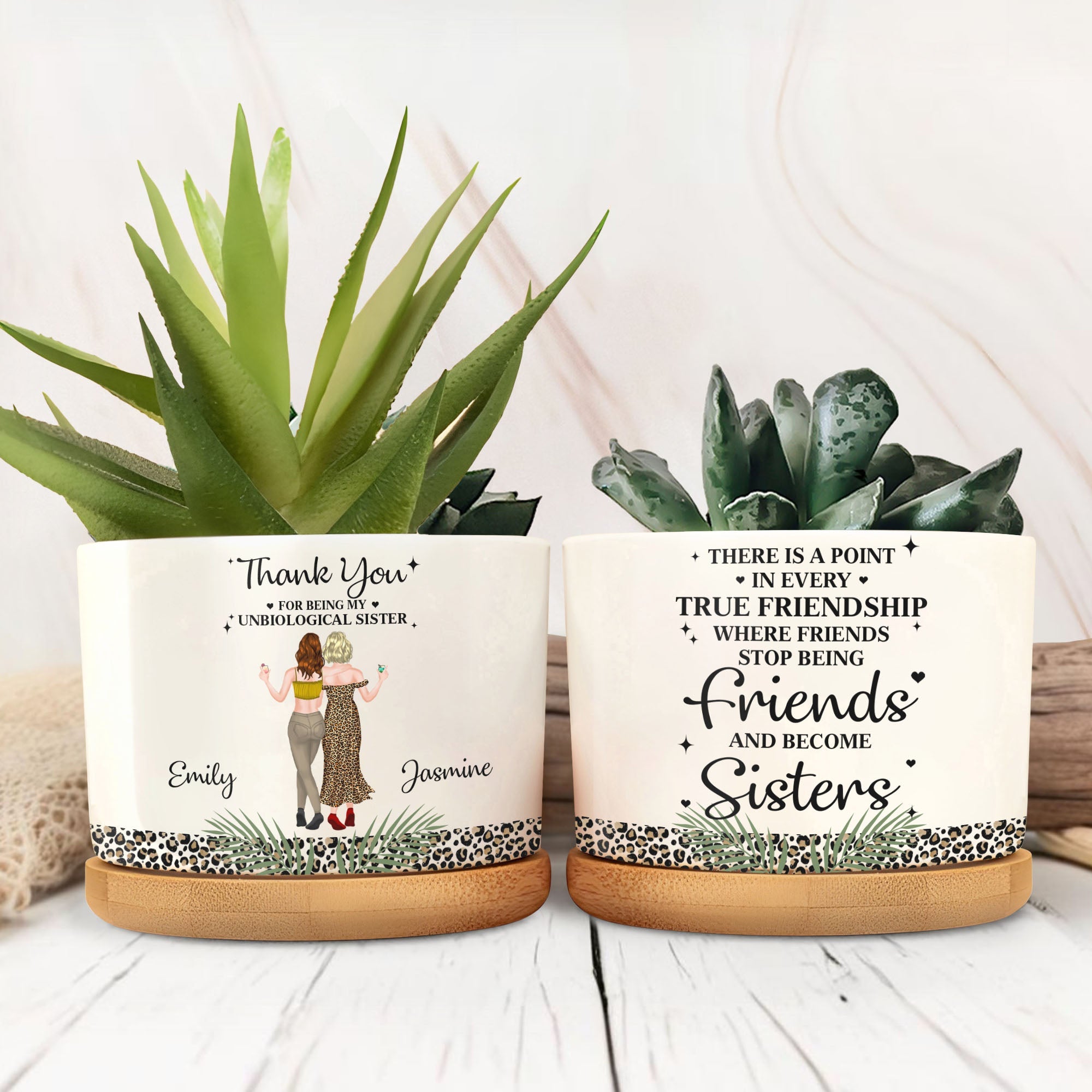 Personalized Plant Pot Best Friend Gift Leopard Print Ceramic Ceramic Plant Pot GradoCreations