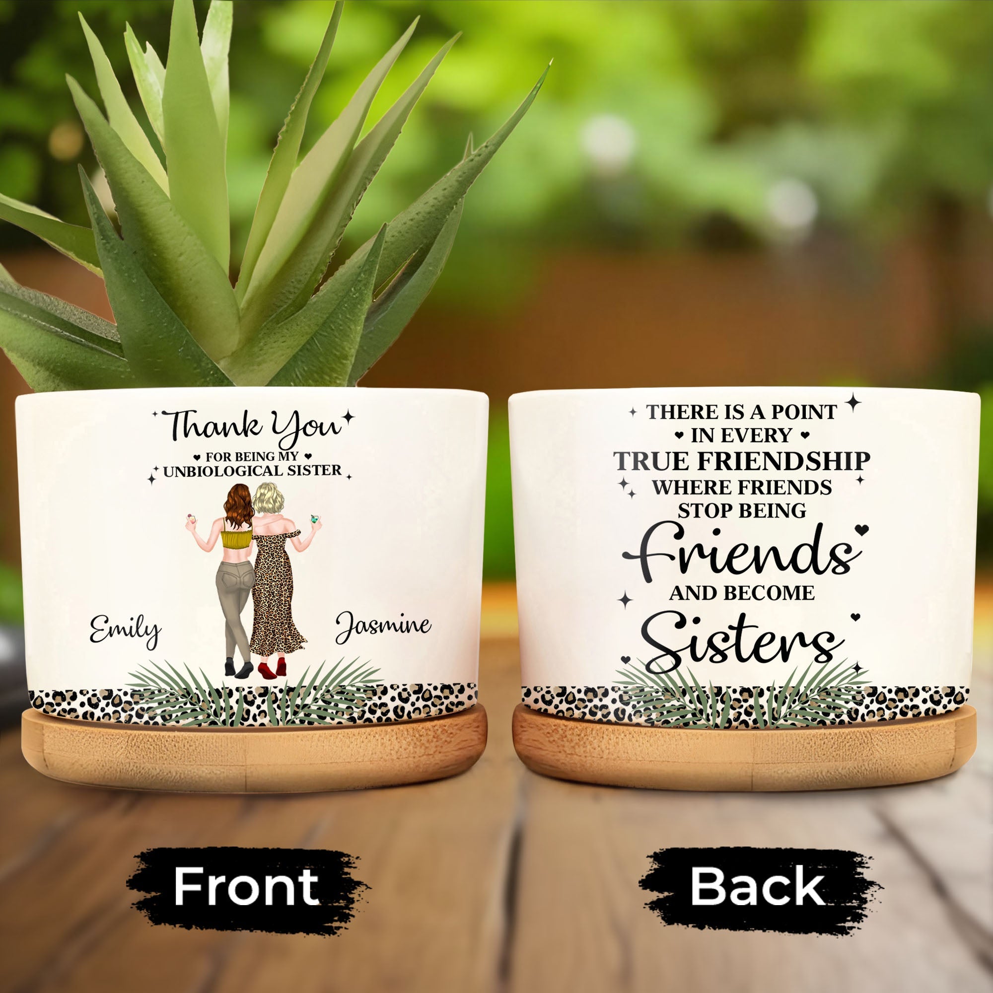 Personalized Plant Pot Best Friend Gift Leopard Print Ceramic Ceramic Plant Pot GradoCreations