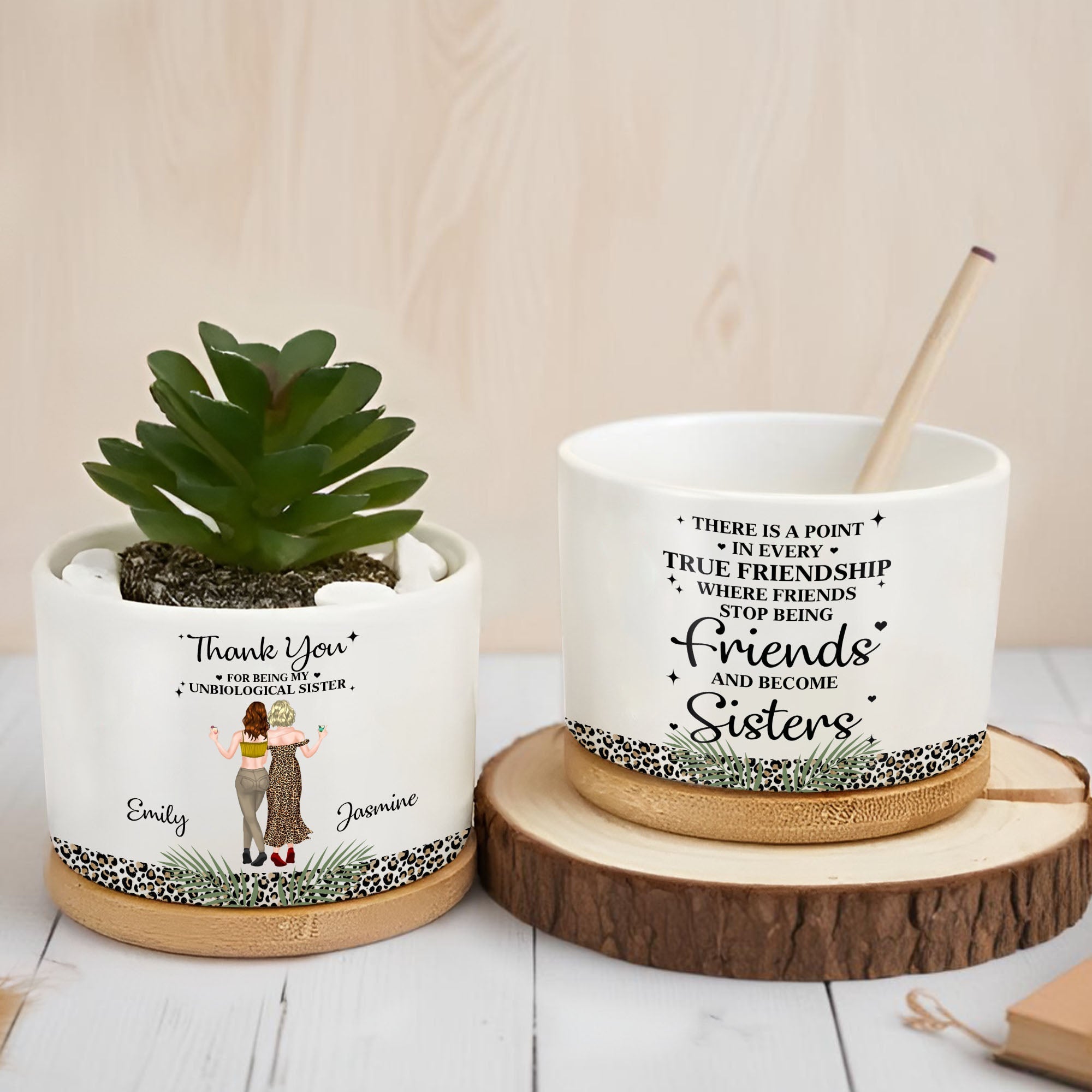 Personalized Plant Pot Best Friend Gift Leopard Print Ceramic Ceramic Plant Pot GradoCreations