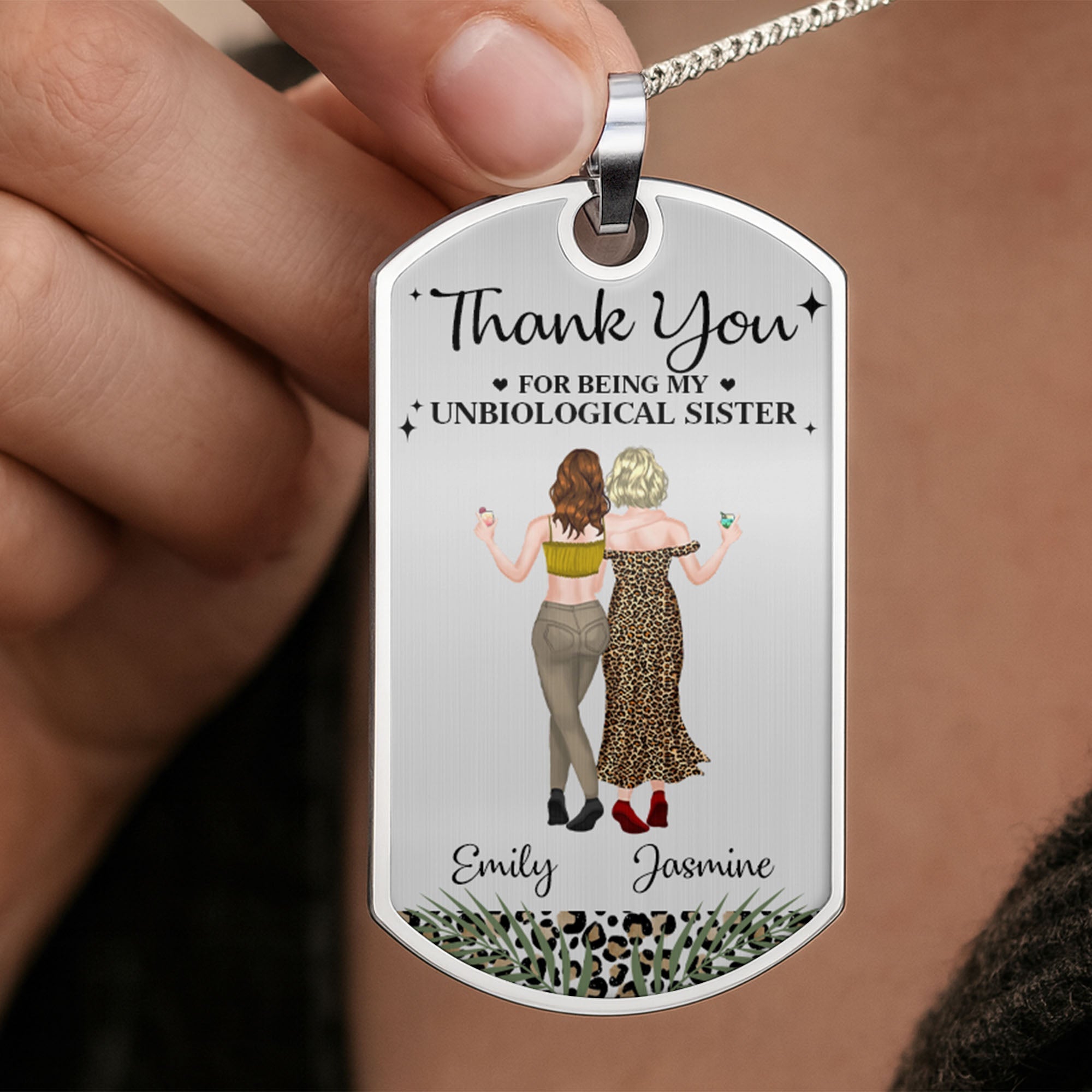 Personalized Dog Tag Necklace for Best Friends Custom Text Dog Tag Necklace GradoCreations