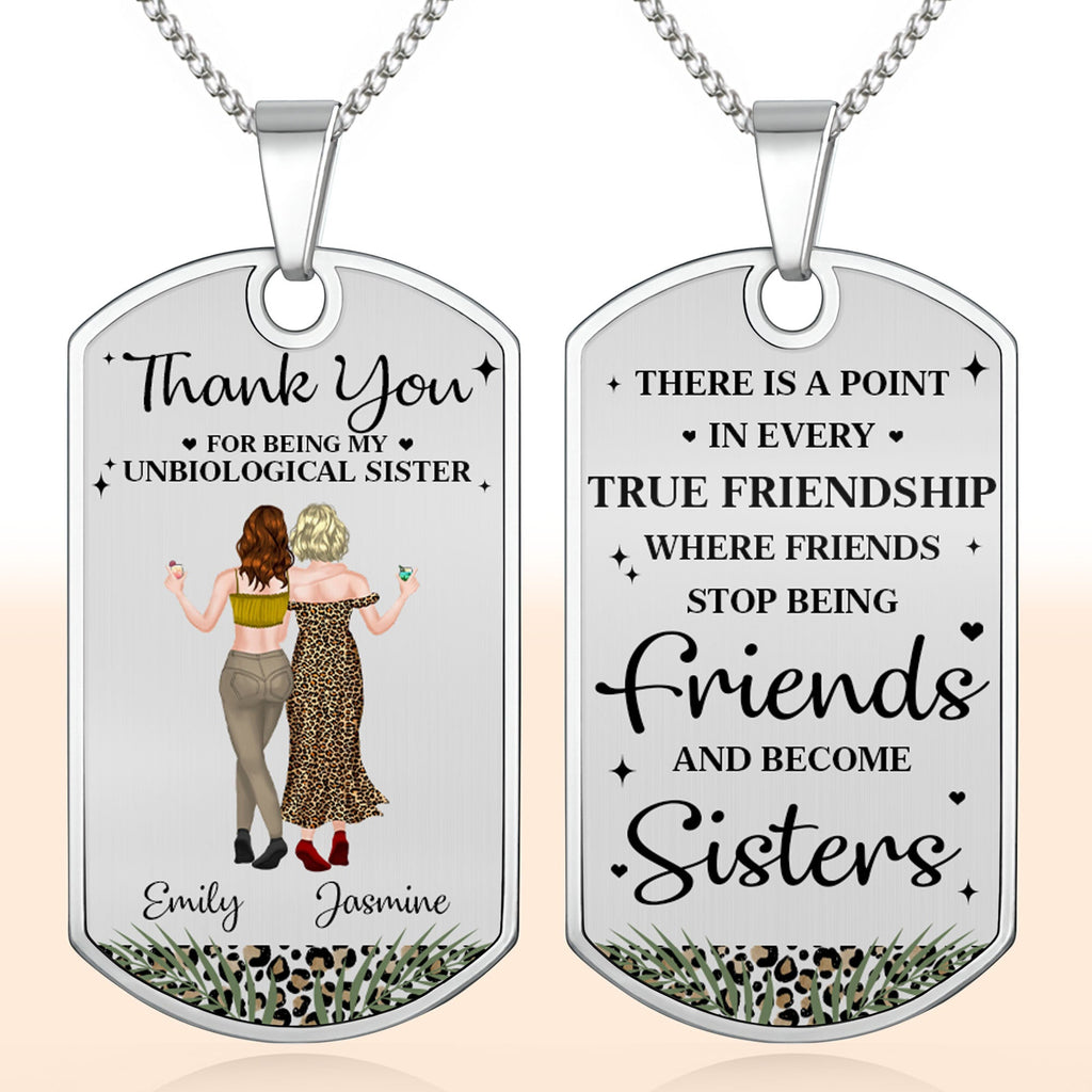 Personalized Dog Tag Necklace for Best Friends Custom Text Dog Tag Necklace GradoCreations