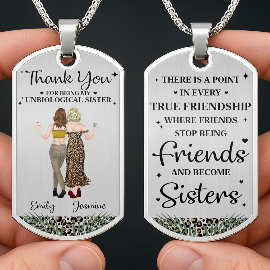 Personalized Dog Tag Necklace for Best Friends Custom Text Dog Tag Necklace GradoCreations