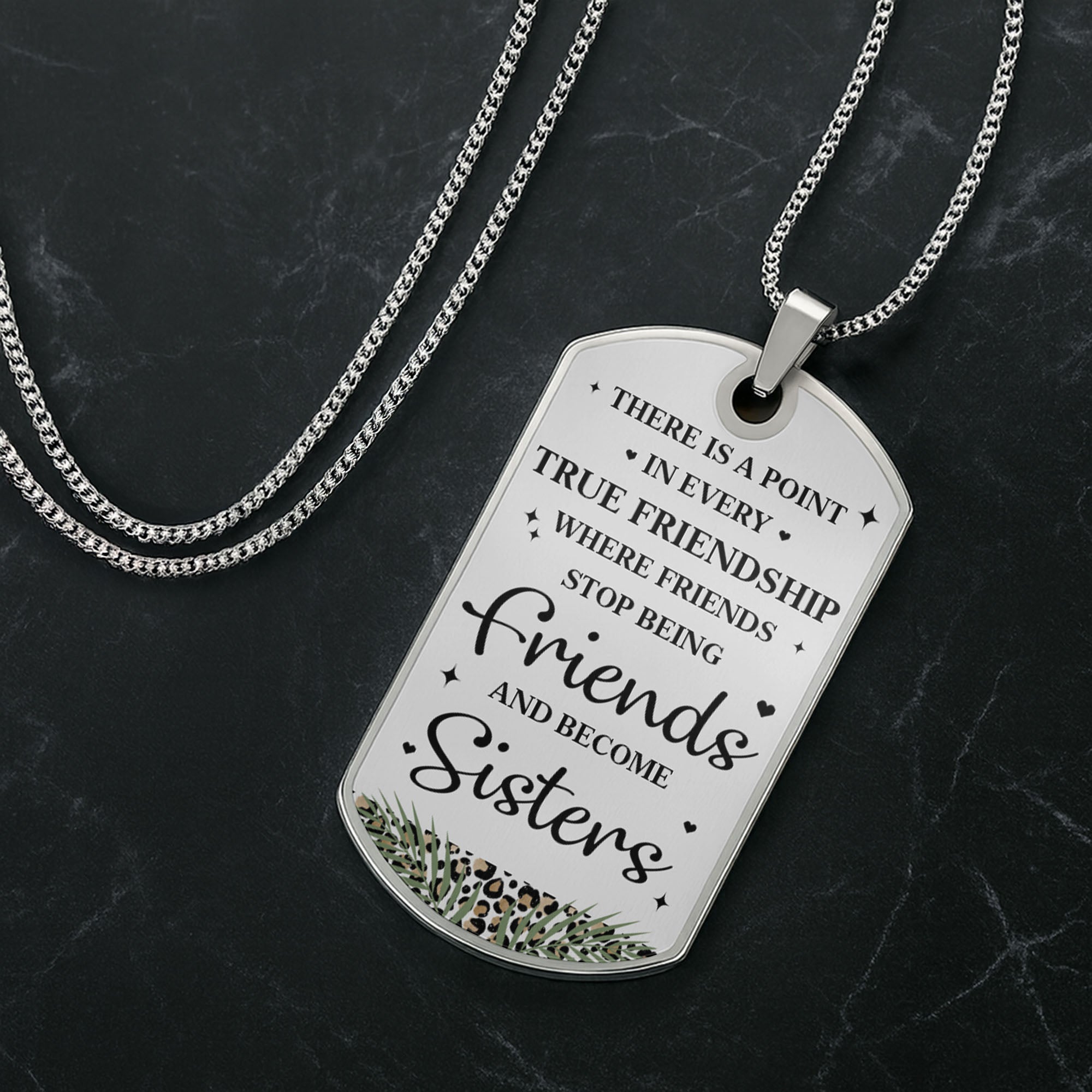 Personalized Dog Tag Necklace for Best Friends Custom Text Dog Tag Necklace GradoCreations
