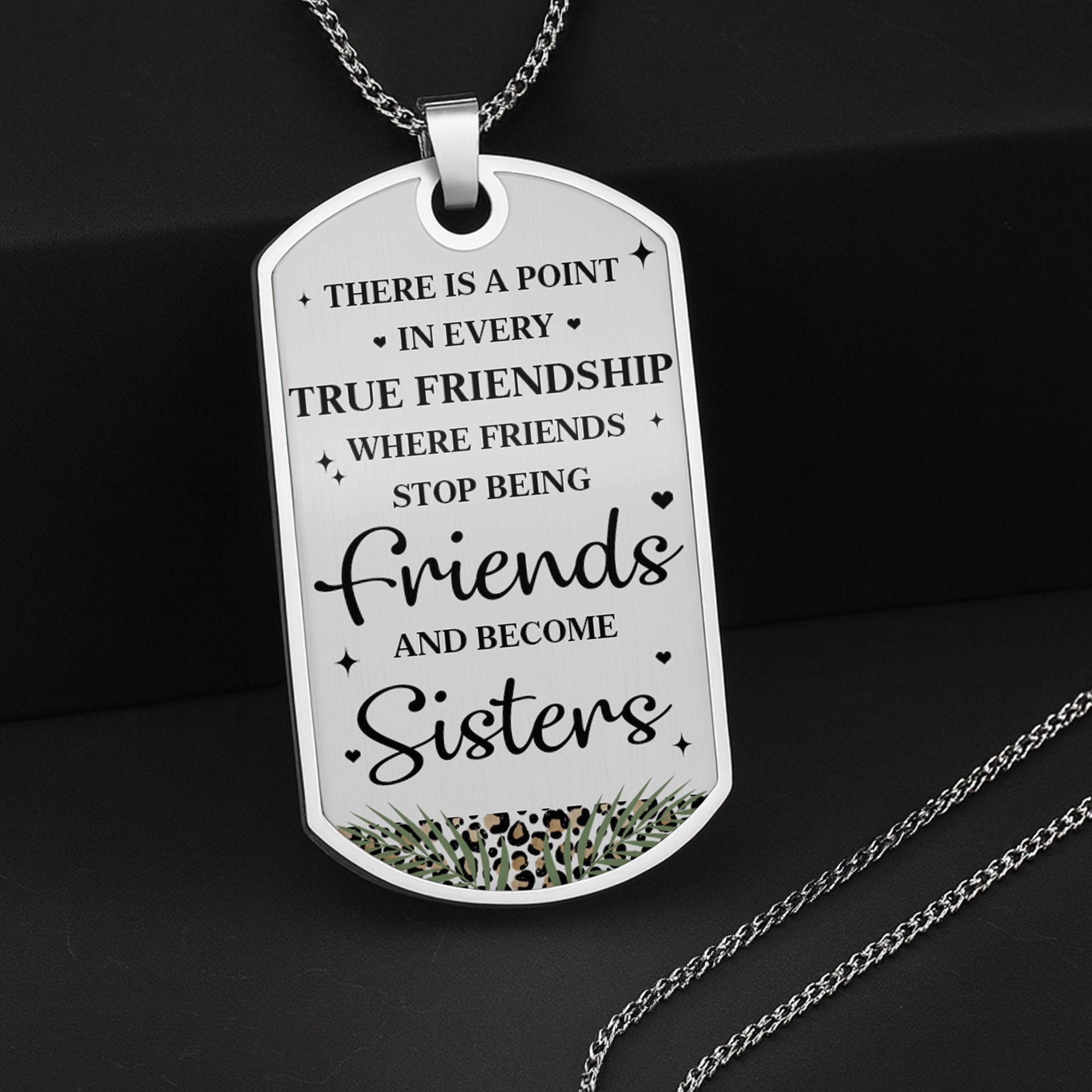 Personalized Dog Tag Necklace for Best Friends Custom Text Dog Tag Necklace GradoCreations