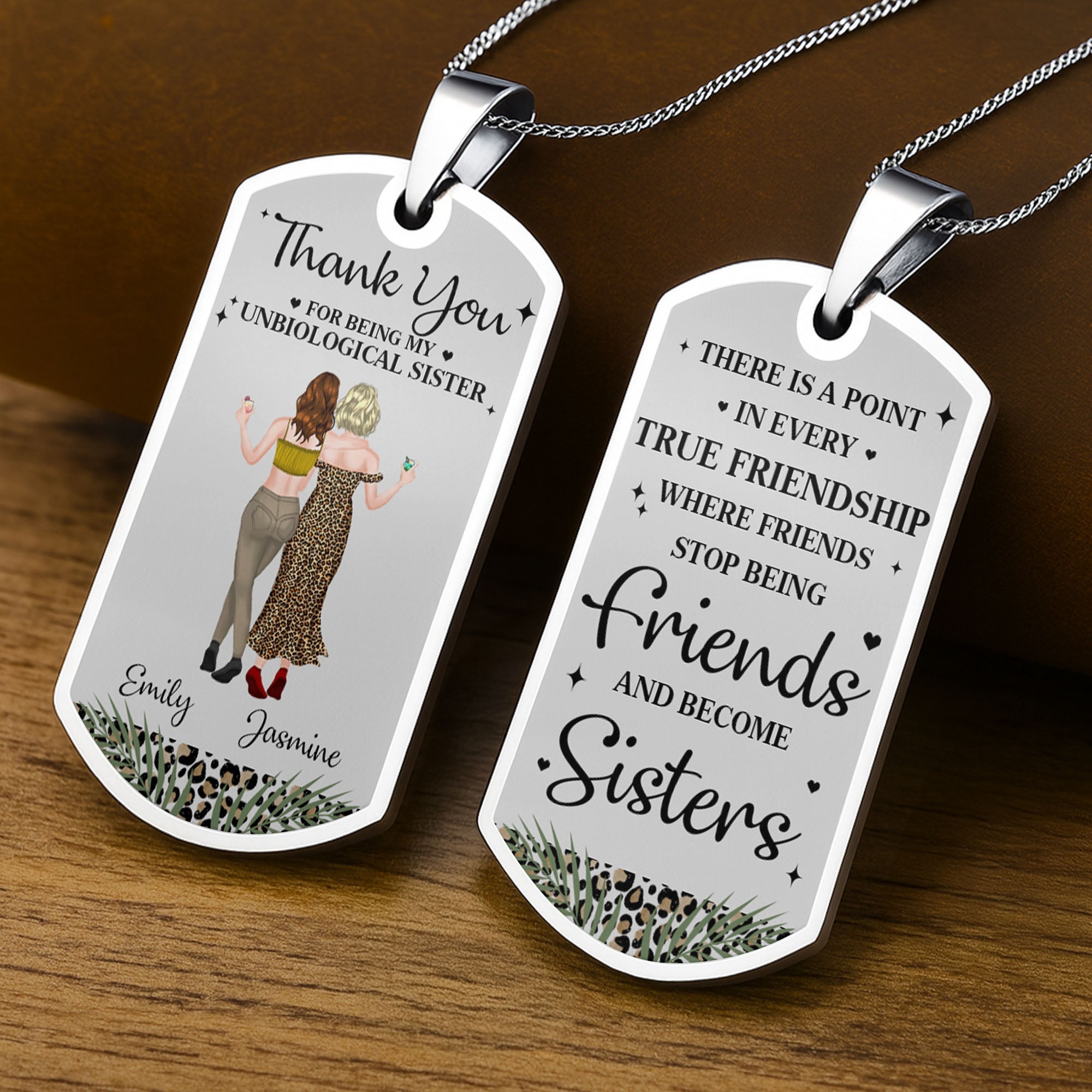 Personalized Dog Tag Necklace for Best Friends Custom Text Dog Tag Necklace GradoCreations