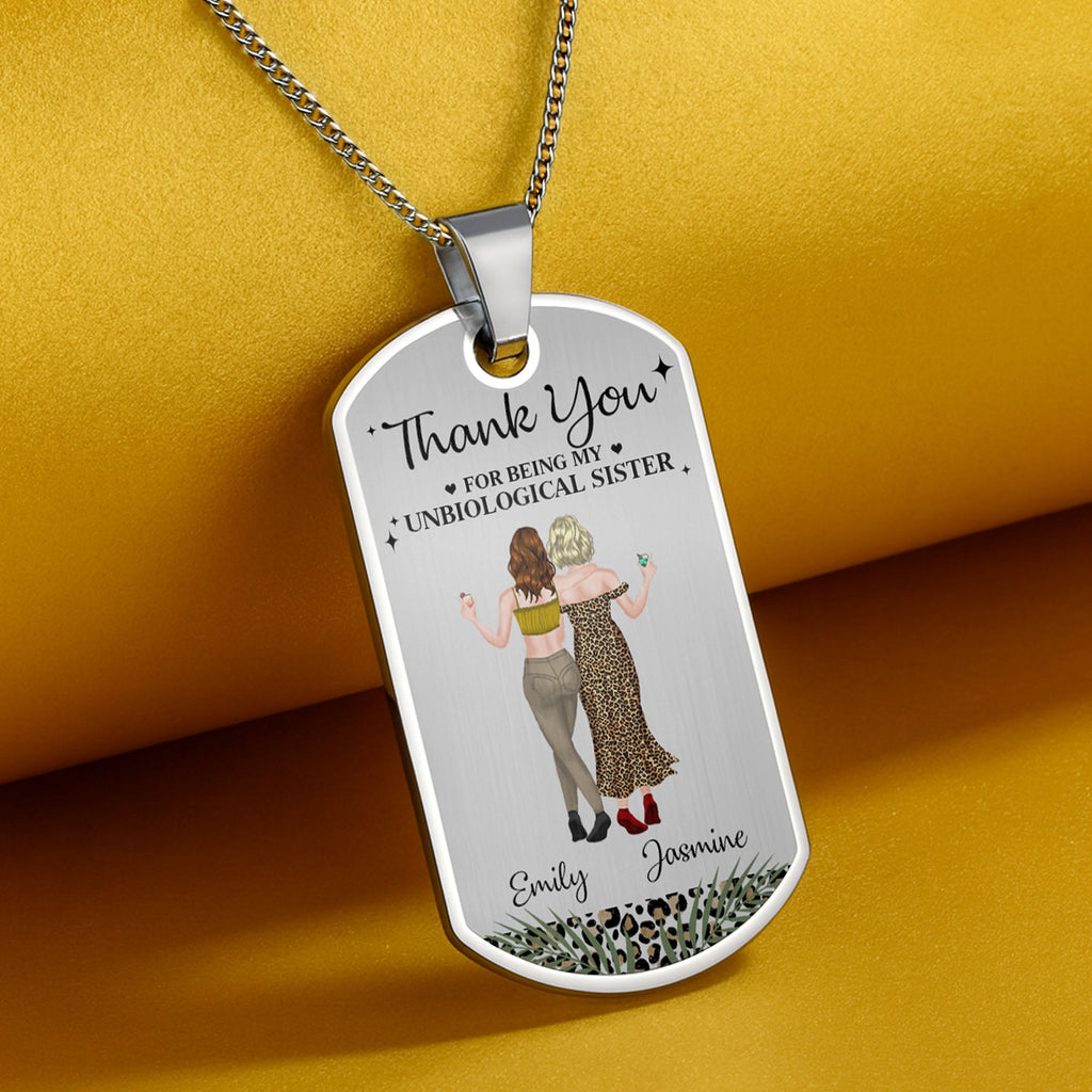 Personalized Dog Tag Necklace for Best Friends Custom Text Dog Tag Necklace GradoCreations