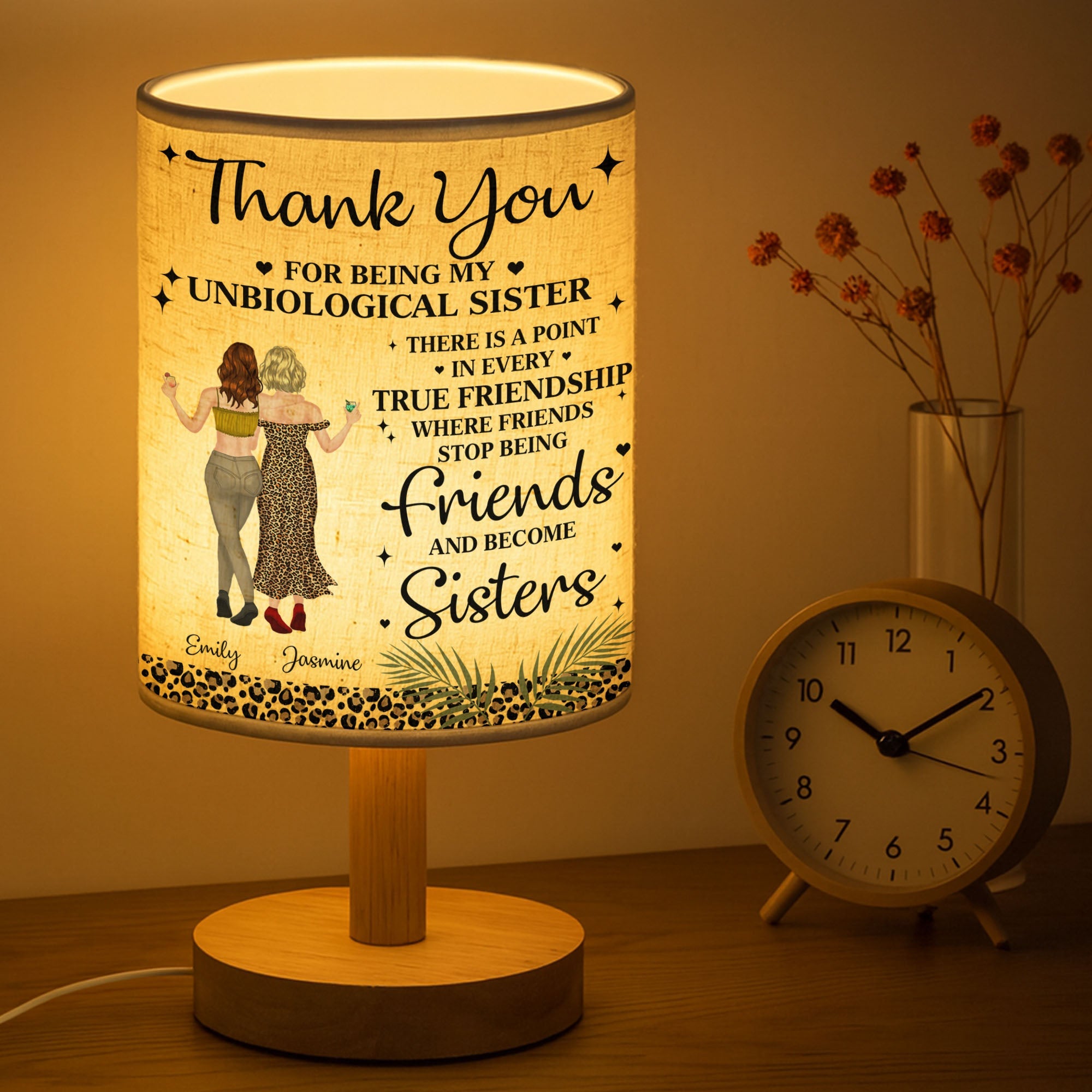 Personalized Fabric Lamp Custom Best Friends Art Gift Fabric Lamp GradoCreations