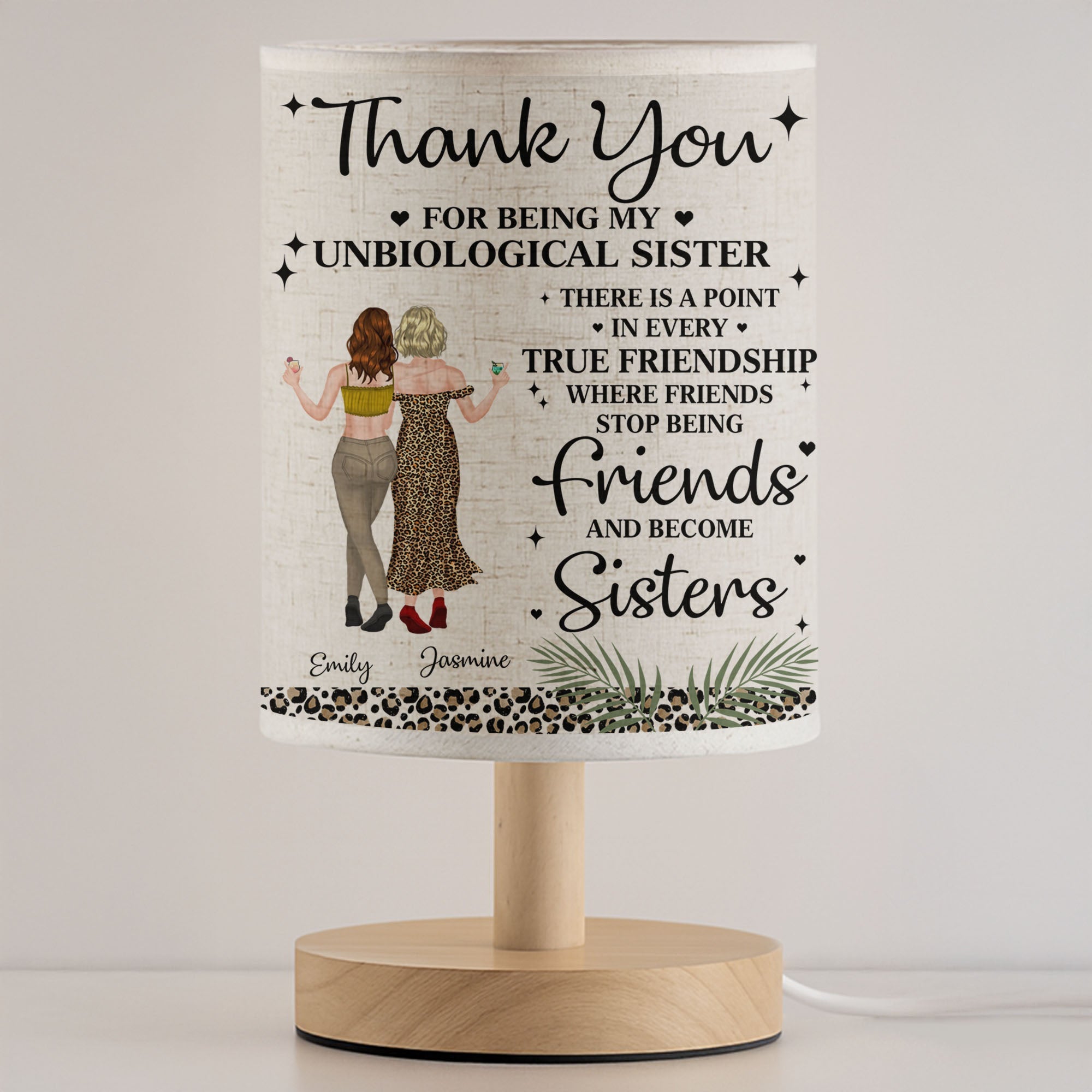 Personalized Fabric Lamp Custom Best Friends Art Gift Fabric Lamp GradoCreations