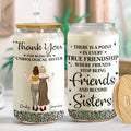 Personalized Clear Glass Can Best Friend Gift Leopard Print Clear Glass Can GradoCreations