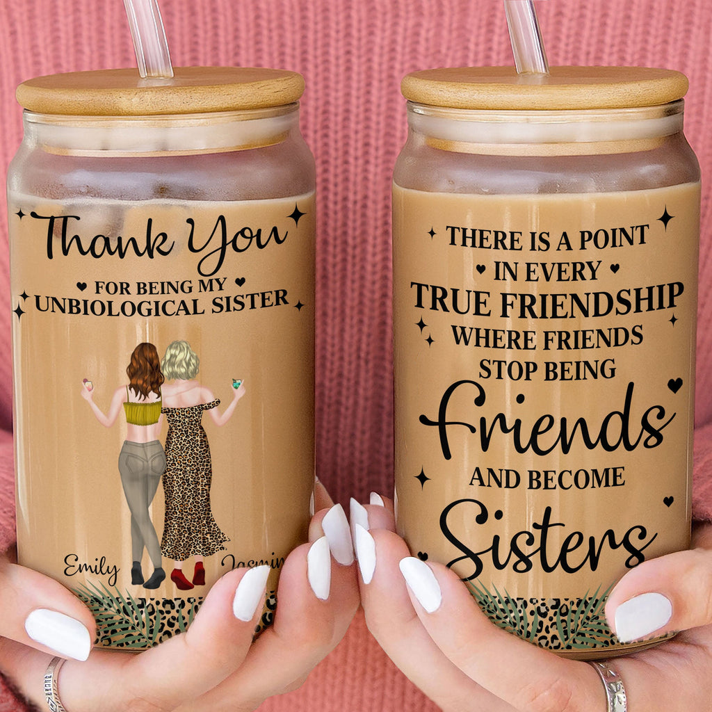 Personalized Clear Glass Can Best Friend Gift Leopard Print Clear Glass Can GradoCreations