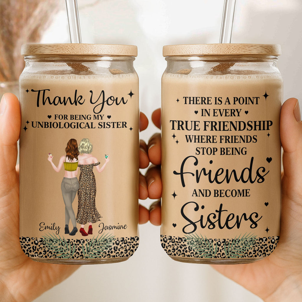 Personalized Clear Glass Can Best Friend Gift Leopard Print Clear Glass Can GradoCreations