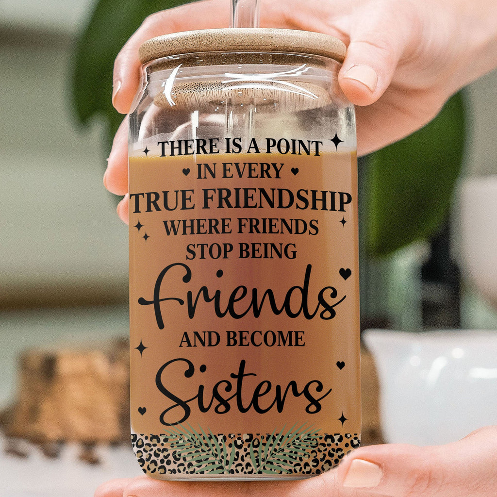Personalized Clear Glass Can Best Friend Gift Leopard Print Clear Glass Can GradoCreations