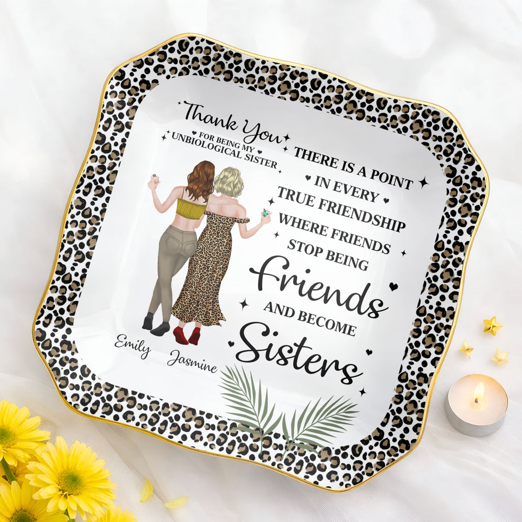 Personalized Lace Square Jewelry Dish Custom Name Gift for Besties Lace Square Jewelry Dish GradoCreations