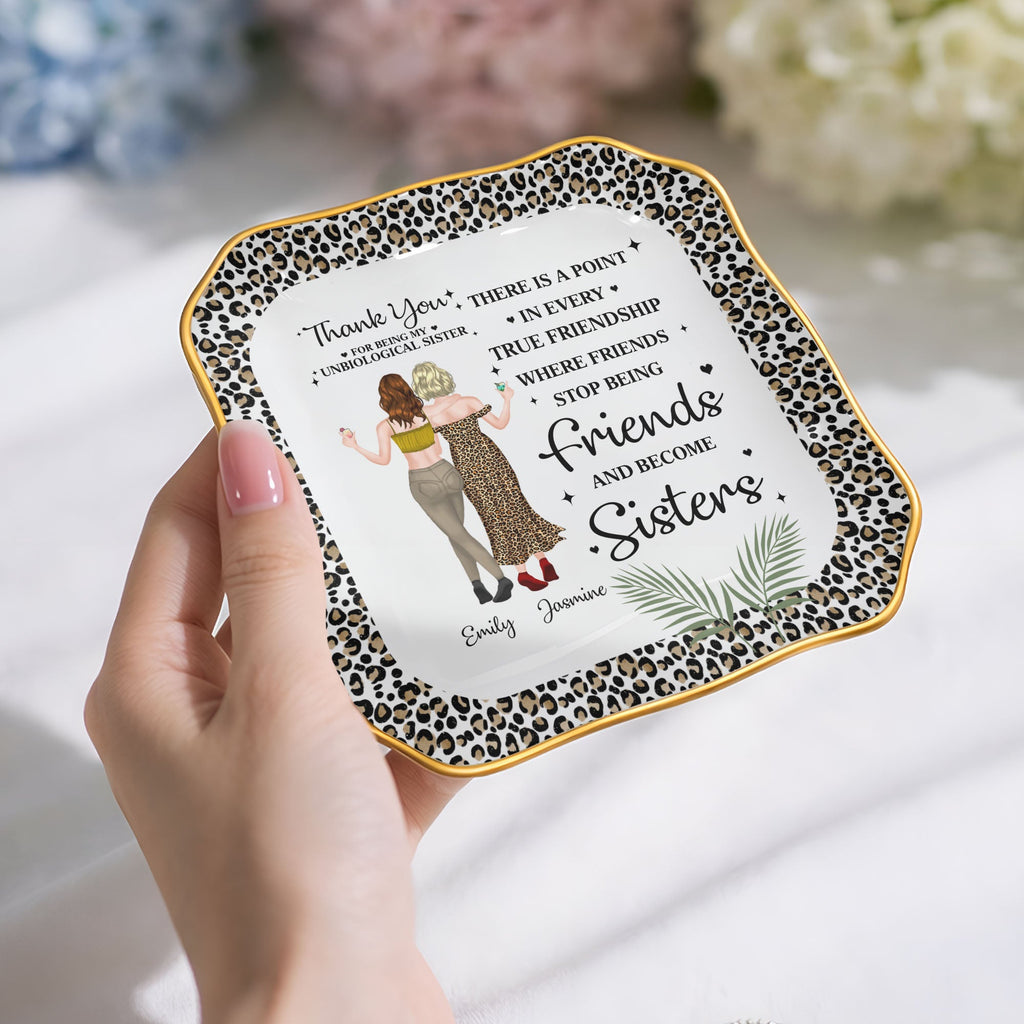 Personalized Lace Square Jewelry Dish Custom Name Gift for Besties Lace Square Jewelry Dish GradoCreations