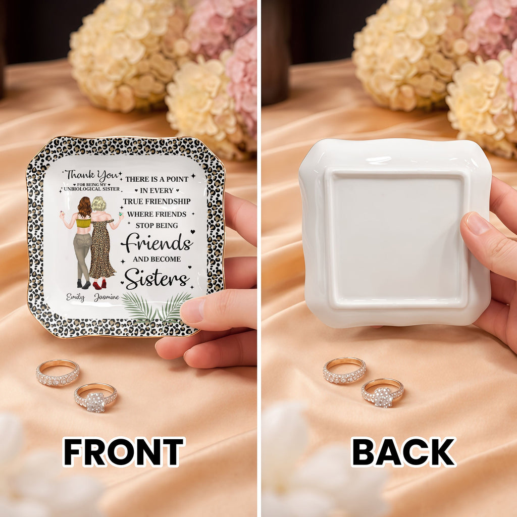 Personalized Lace Square Jewelry Dish Custom Name Gift for Besties Lace Square Jewelry Dish GradoCreations