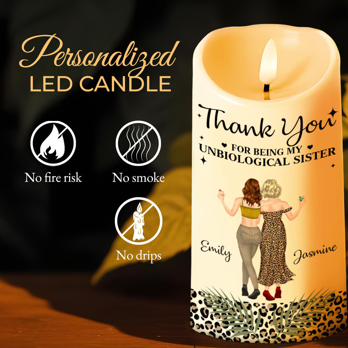 Personalized LED Candle Custom Name Gift for Best Friend LED Candle GradoCreations