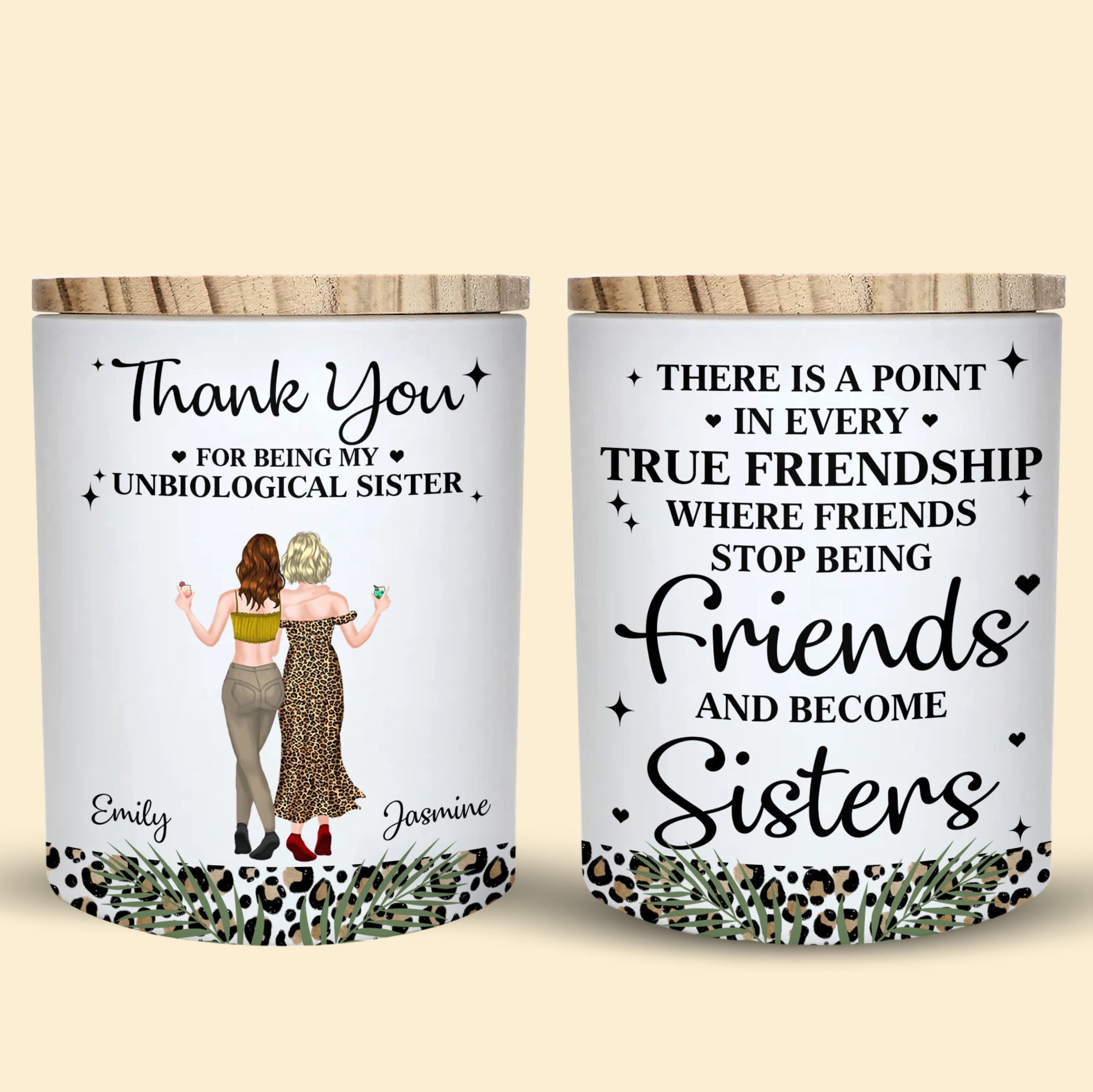 Personalized LED Glass Jar Custom Gift for Best Friend LED Jar GradoCreations