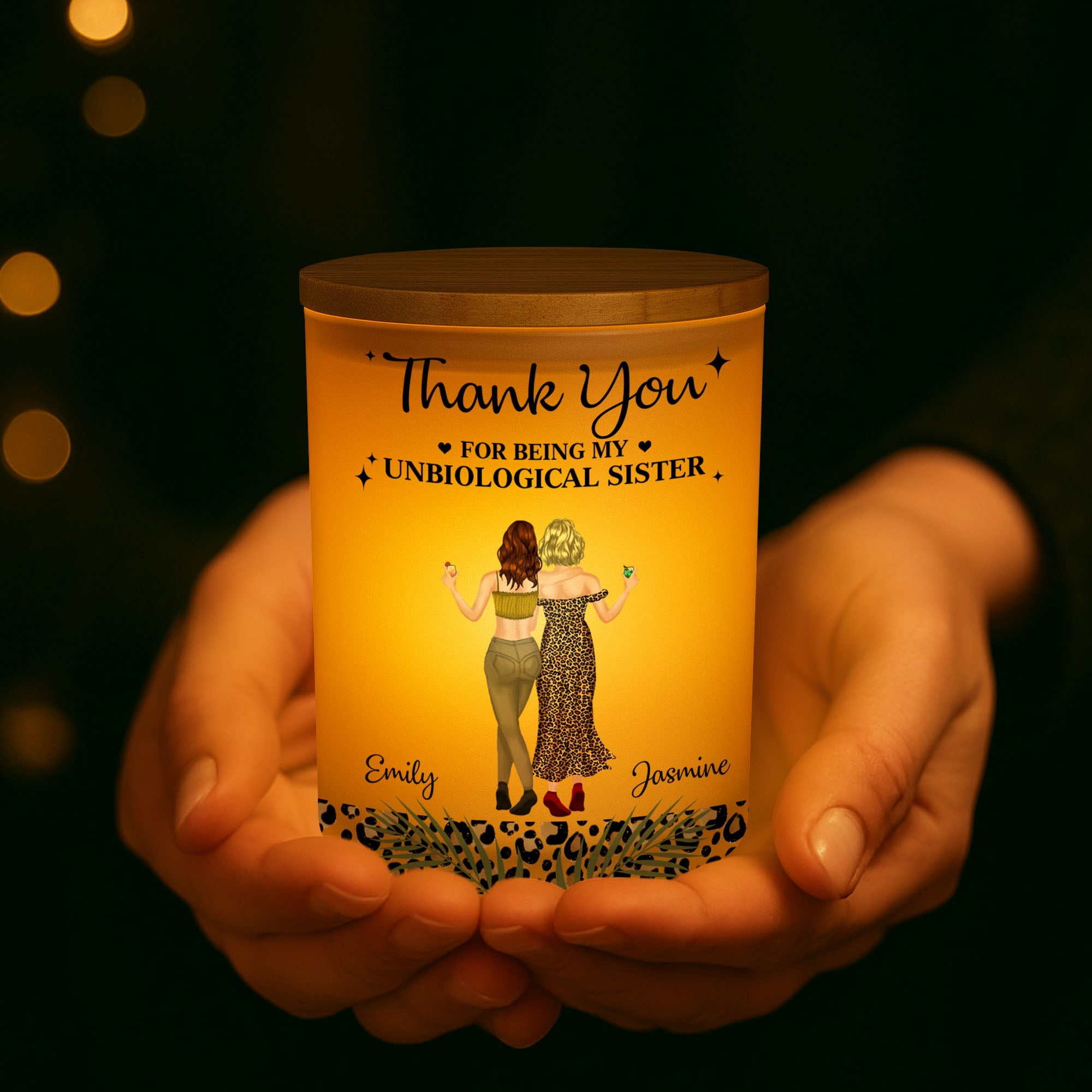 Personalized LED Glass Jar Custom Gift for Best Friend LED Jar GradoCreations